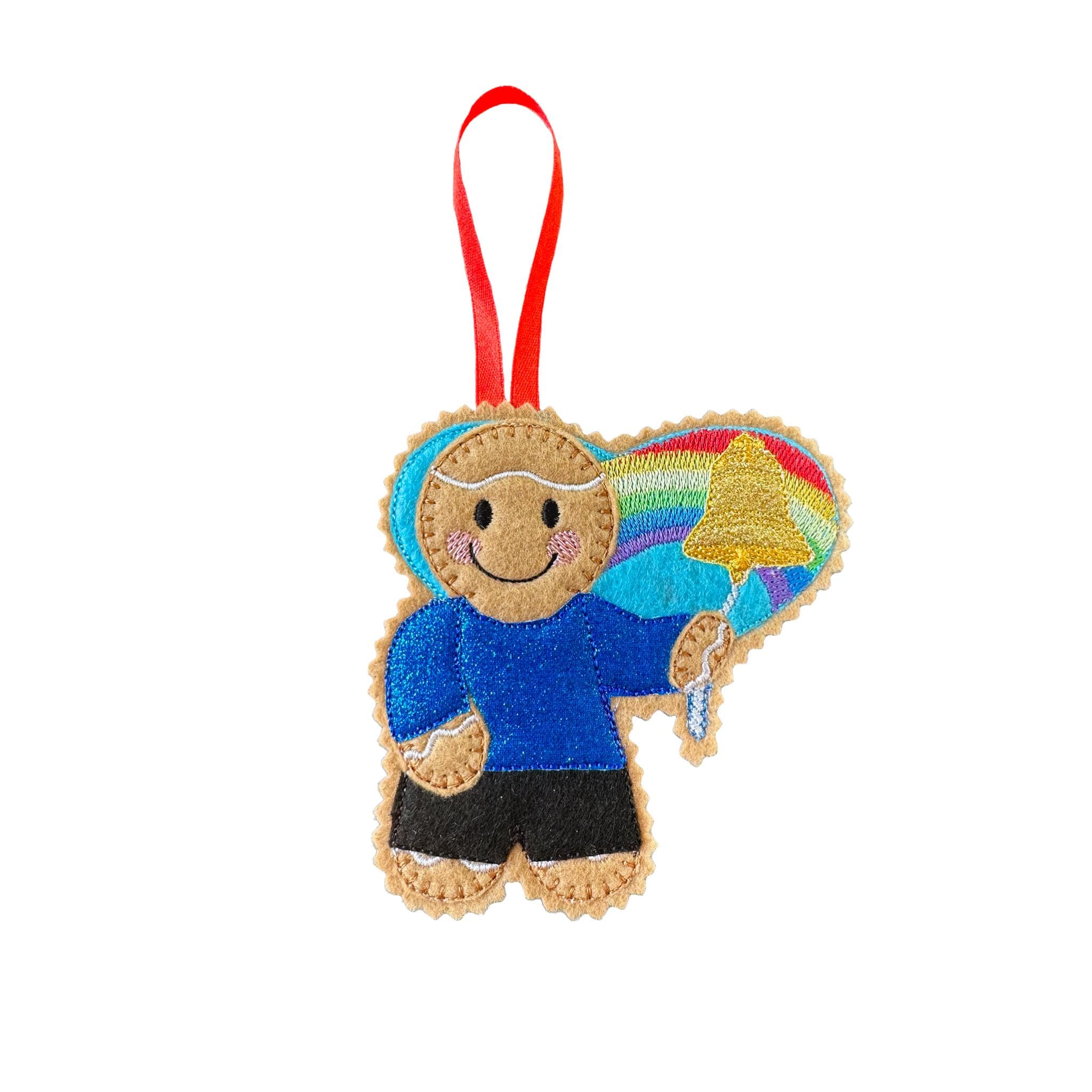 Cancer Milestone Bell Gingerbread Felt Decoration