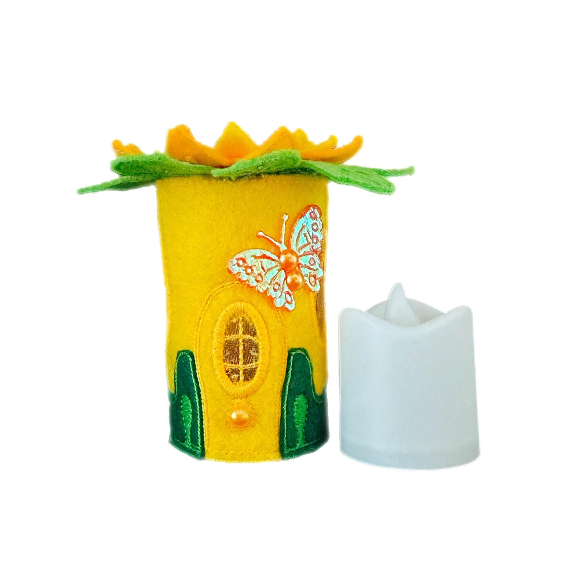 Yellow Flower Light Fairy House