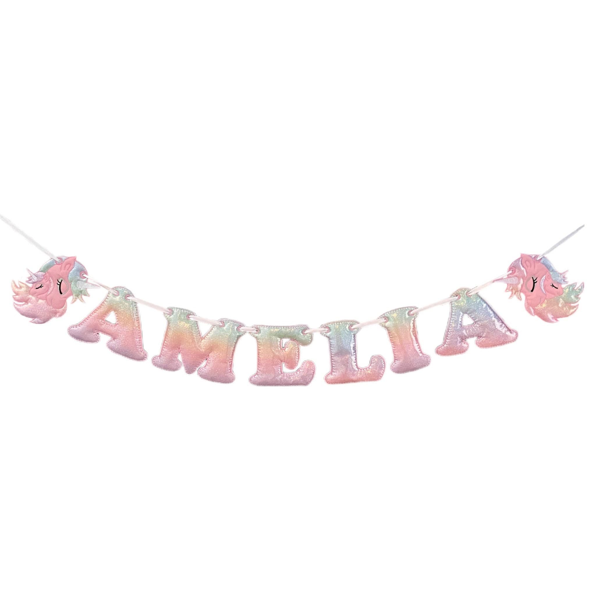 Rainbow Unicorn Personalised Felt Banner / Bunting