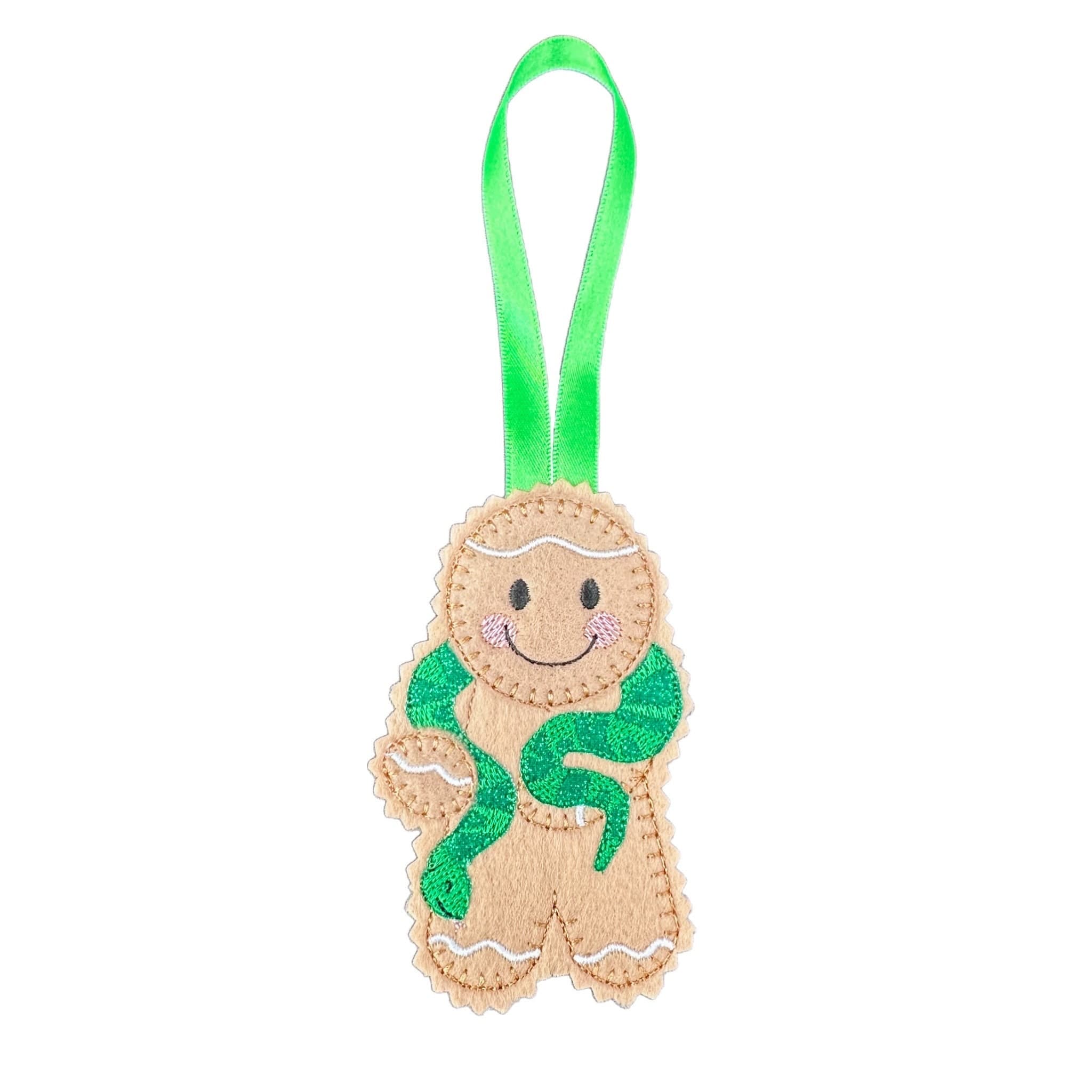 Pet Snake Gingerbread Man Felt Decoration