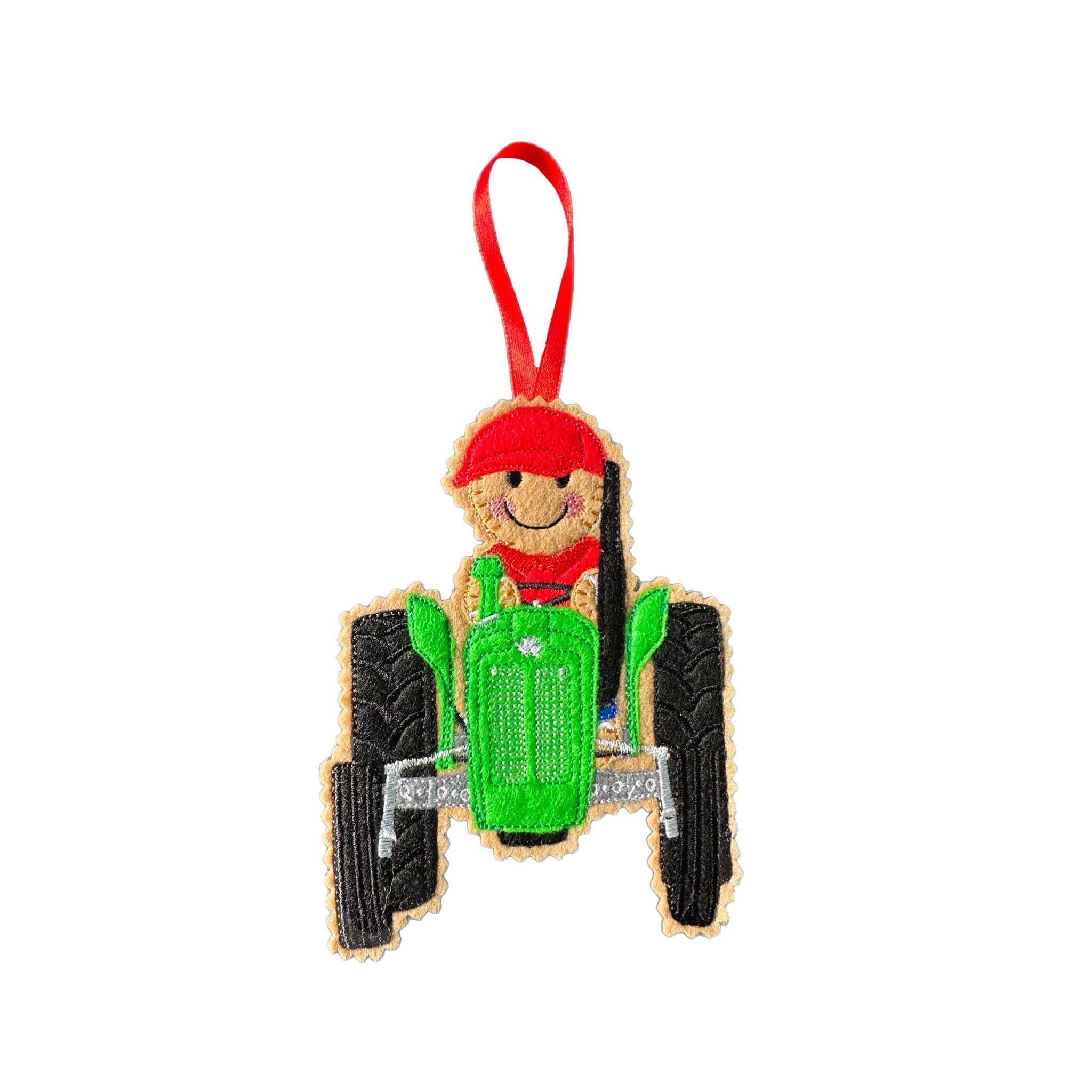 Farmer / Tractor Gingerbread Man Felt Decoration — image 8