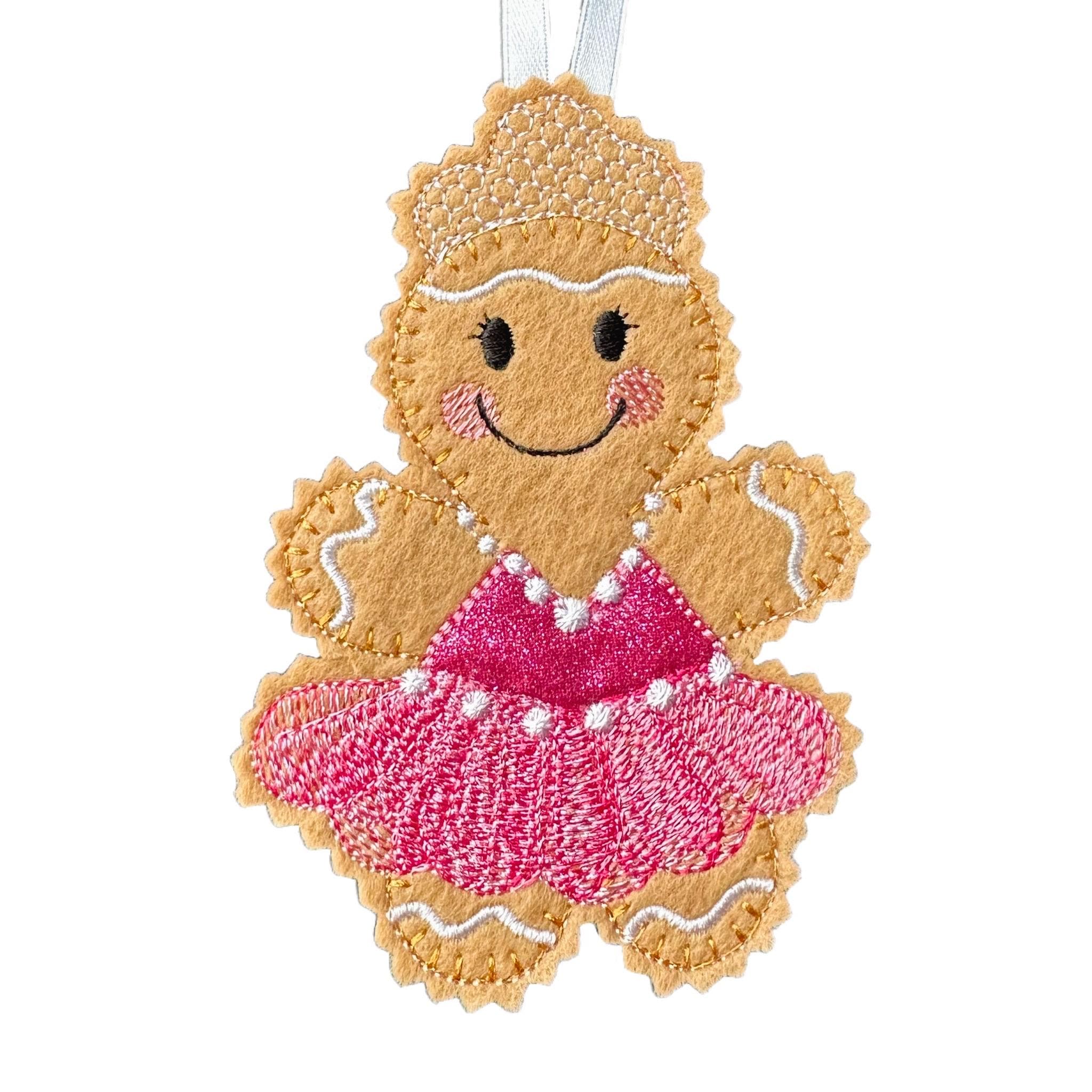 Ballerina Gingerbread Man Felt Decoration — image 2