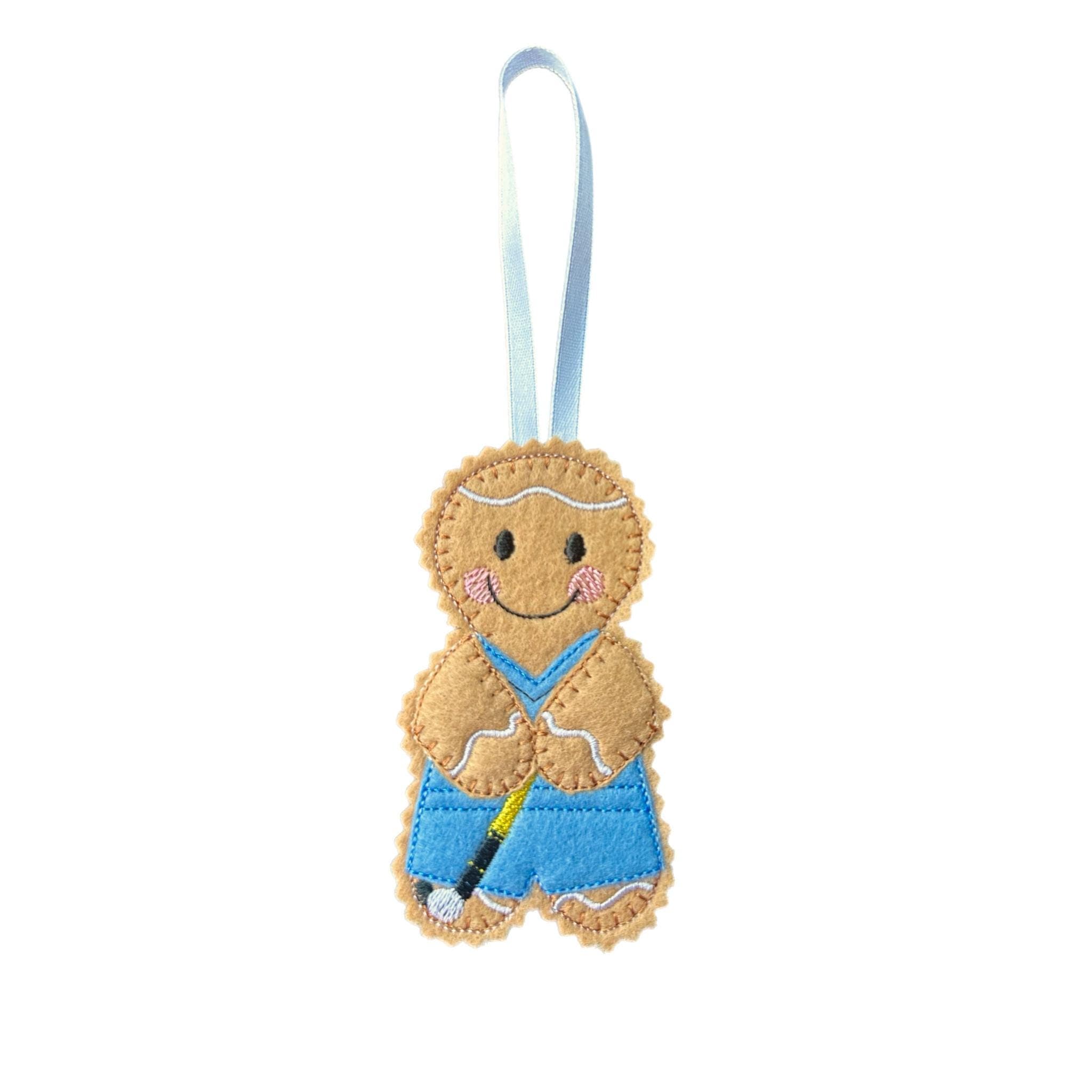 Hockey Player Gingerbread Felt Decoration — image 4