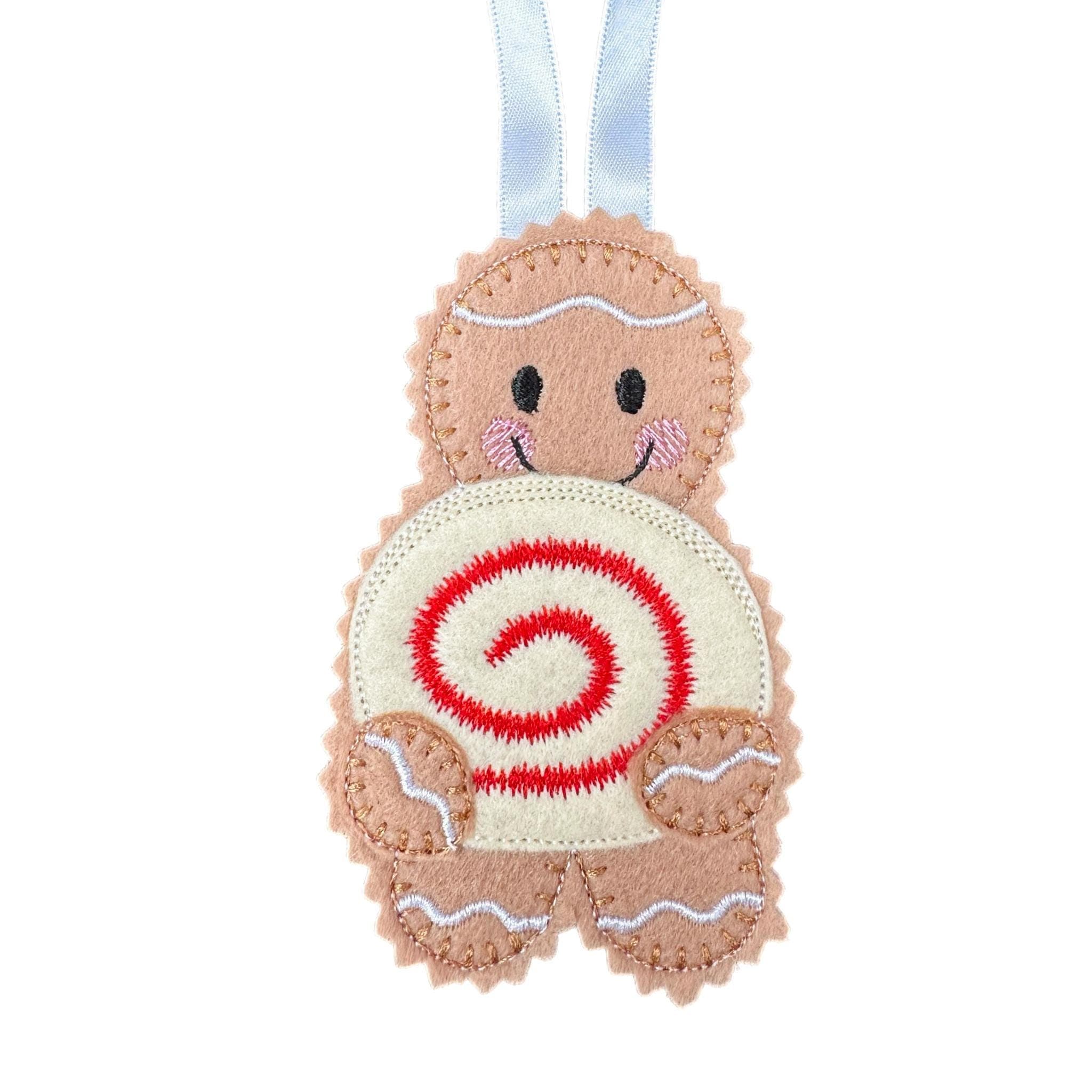 Swiss Roll Slice Cake Gingerbread Felt Decoration