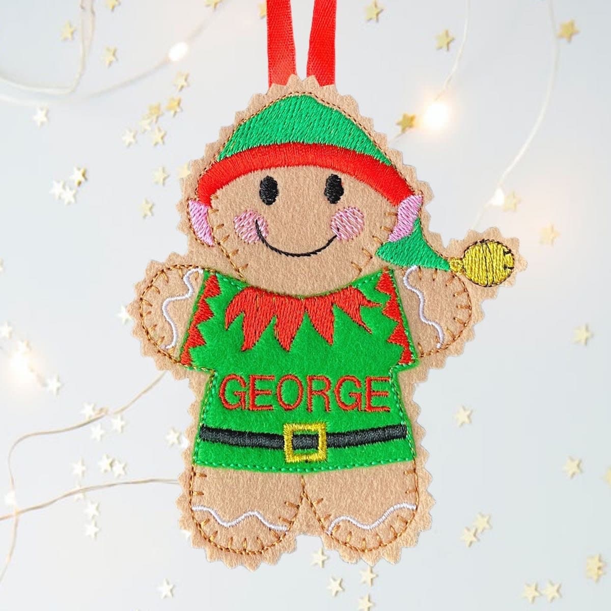 Christmas Elf Gingerbread Man Felt Decoration — image 4