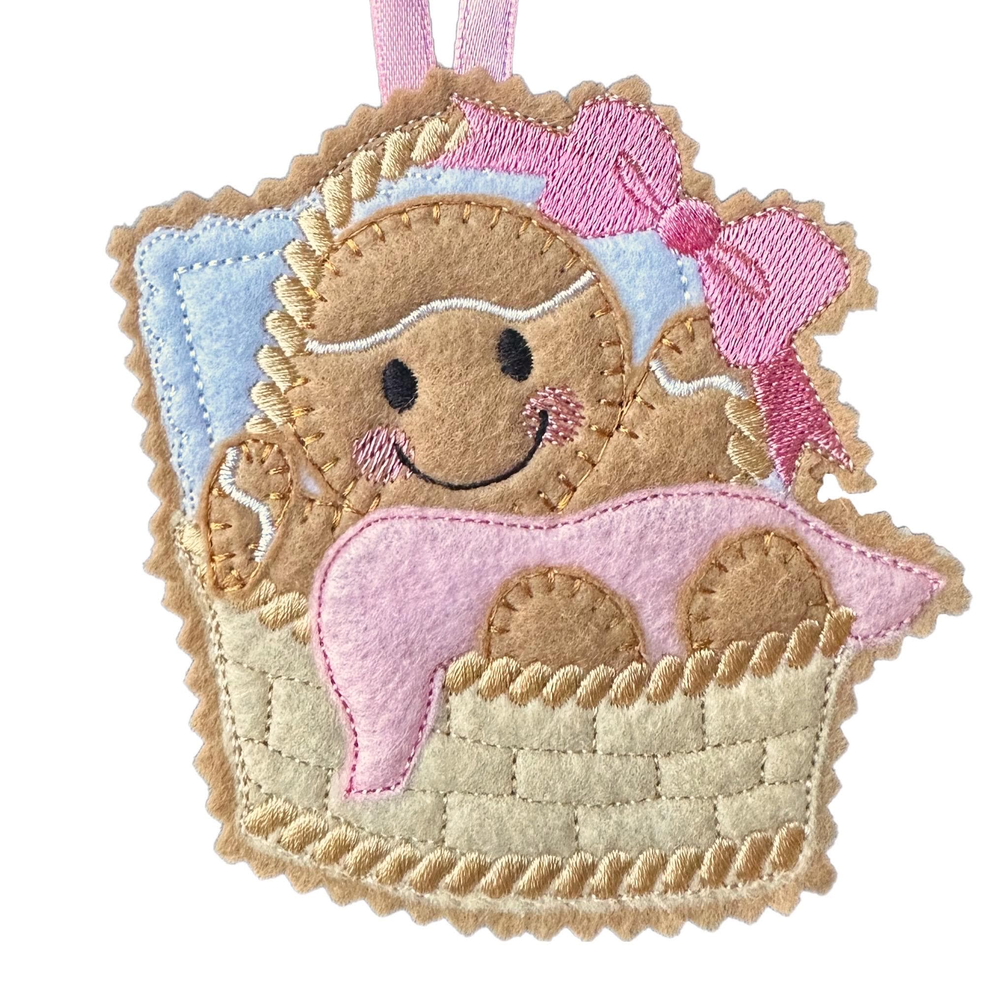Baby Girl basket Gingerbread Man Decoration — image 3