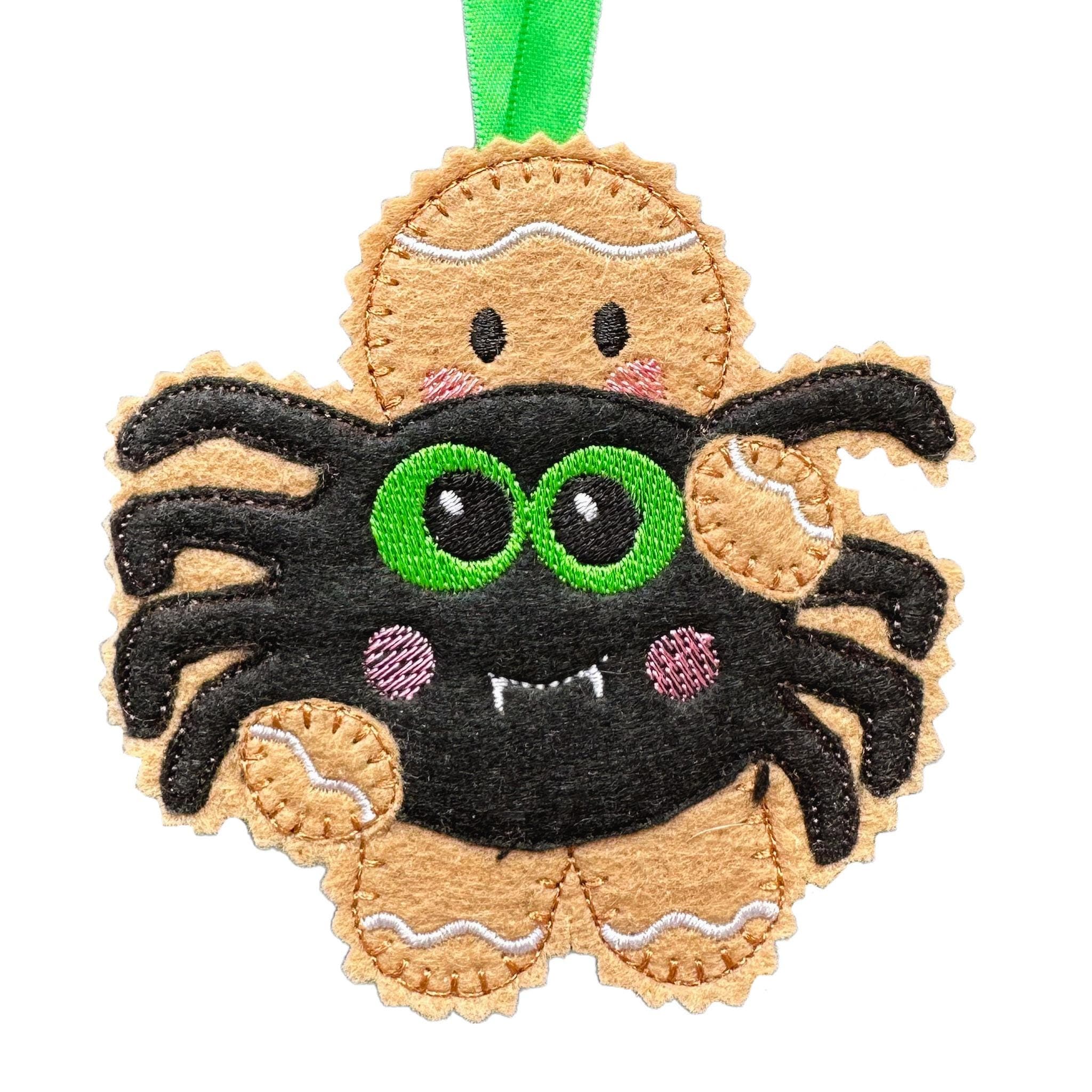 Spider Gingerbread Felt Decoration – Halloween or Tarantula Lover Gift Ornament — image 2