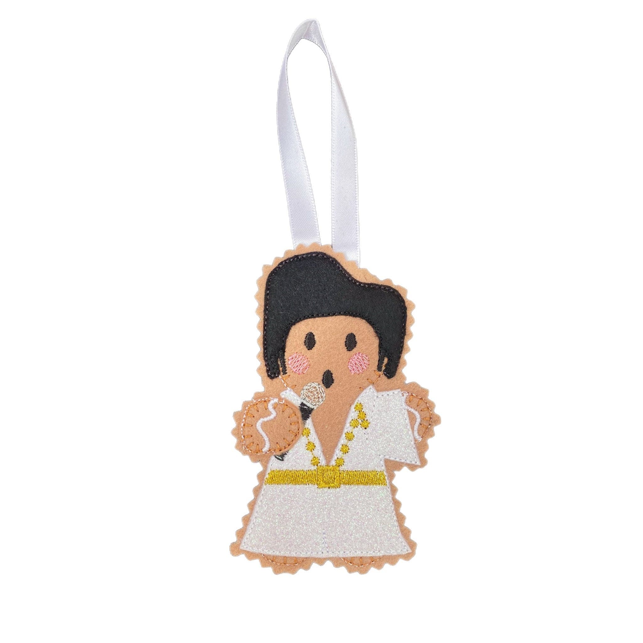 Elvis Rock Star Gingerbread Man Felt Decoration — image 2