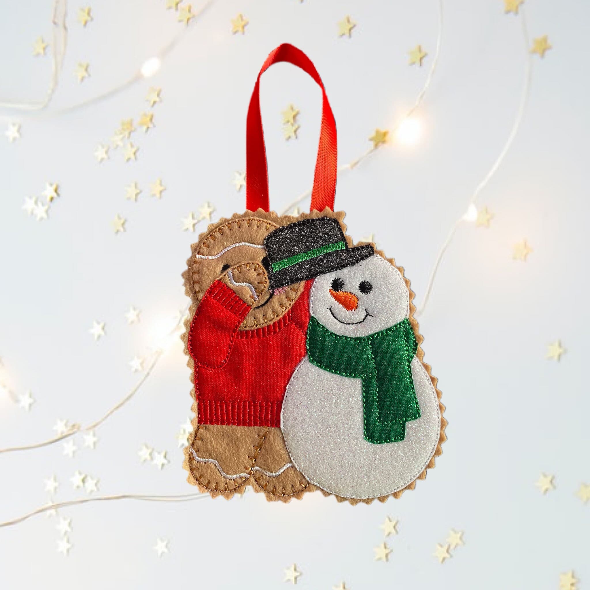 Build A Snowman Gingerbread Man Felt Decoration