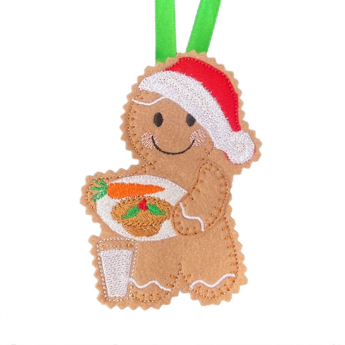 Christmas Santa Plate Gingerbread Man Felt Decoration — image 2