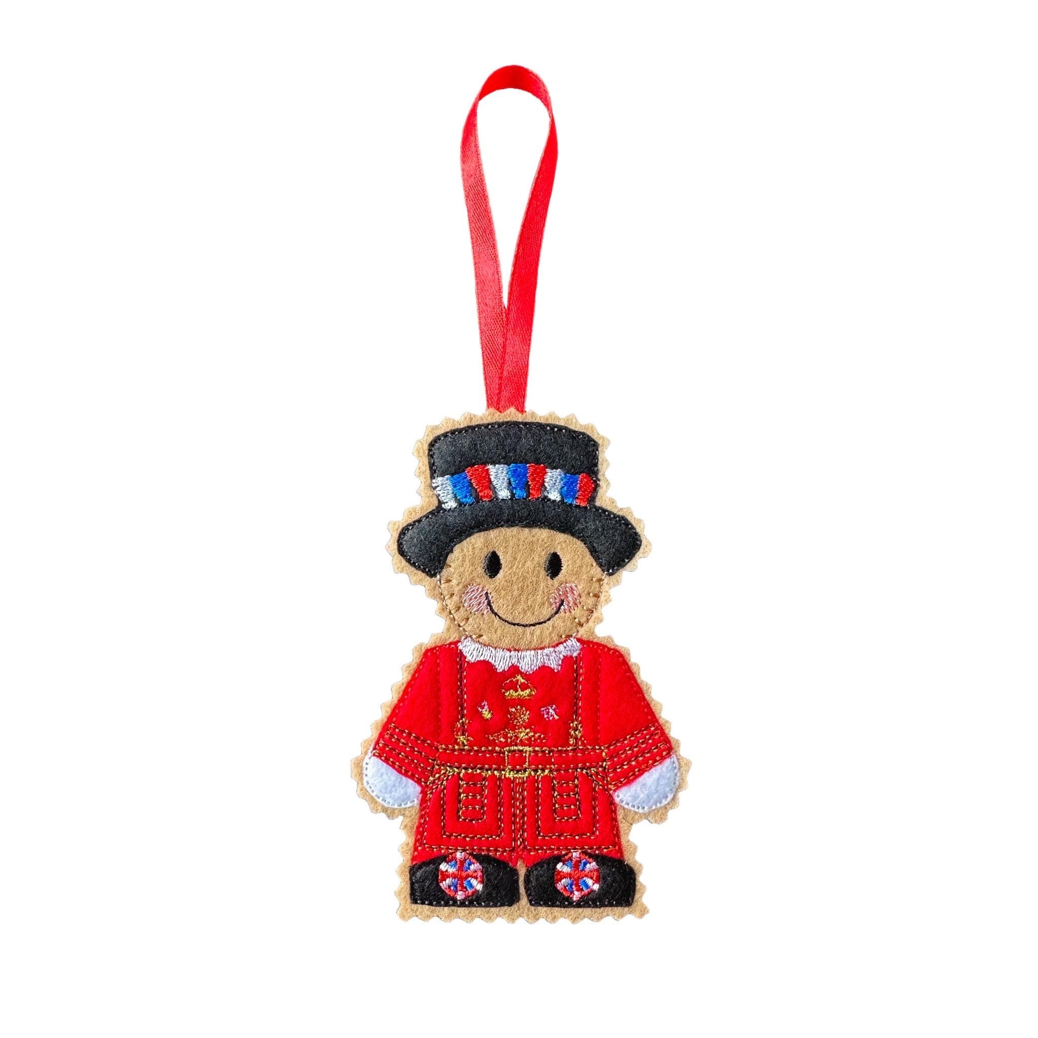 Yeoman Warder Beefeater Gingerbread Decoration – Felt Hanging Ornament — image 3
