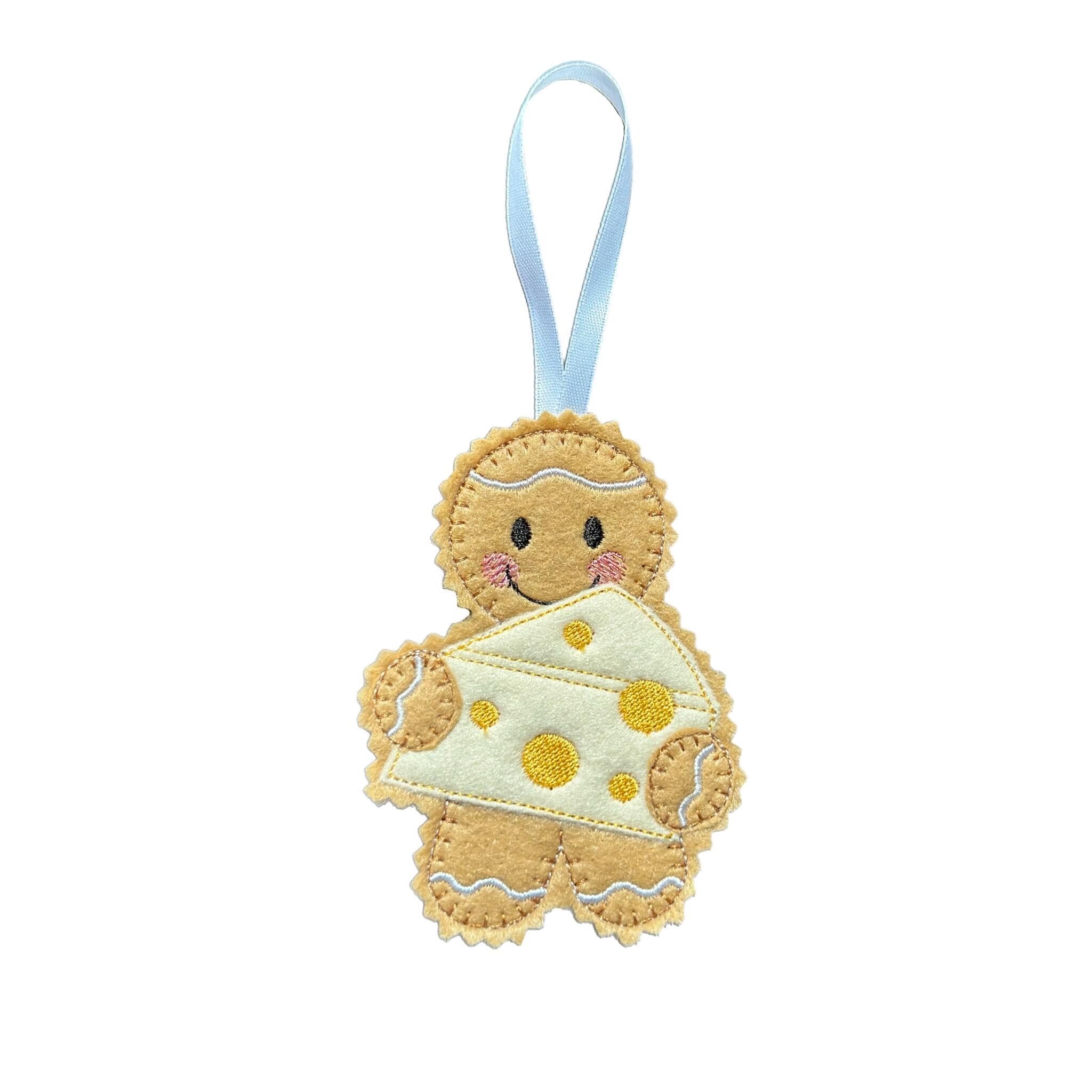 Cheese Gingerbread Man Felt Decoration