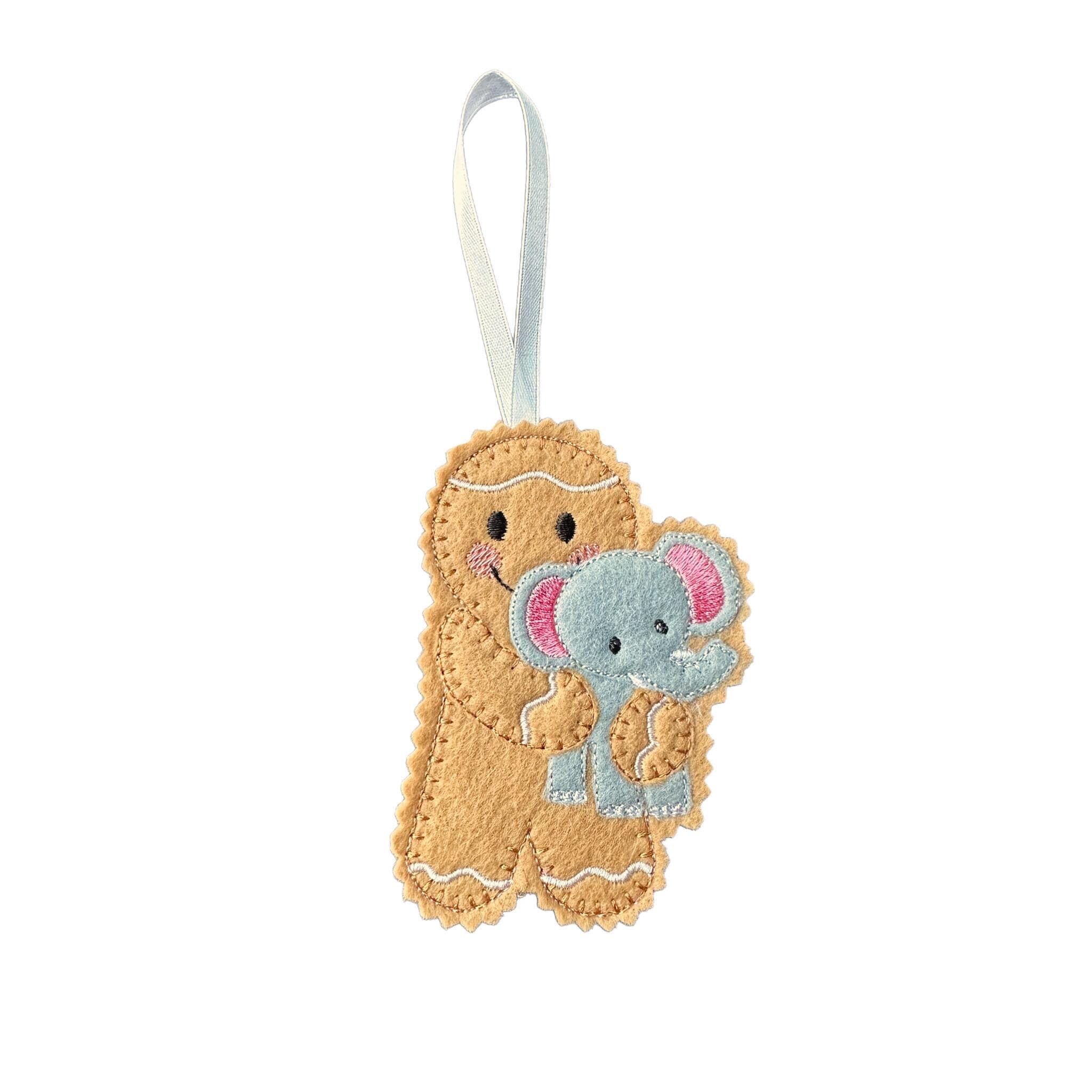 Elephant cuddle Gingerbread Felt Decoration — image 2