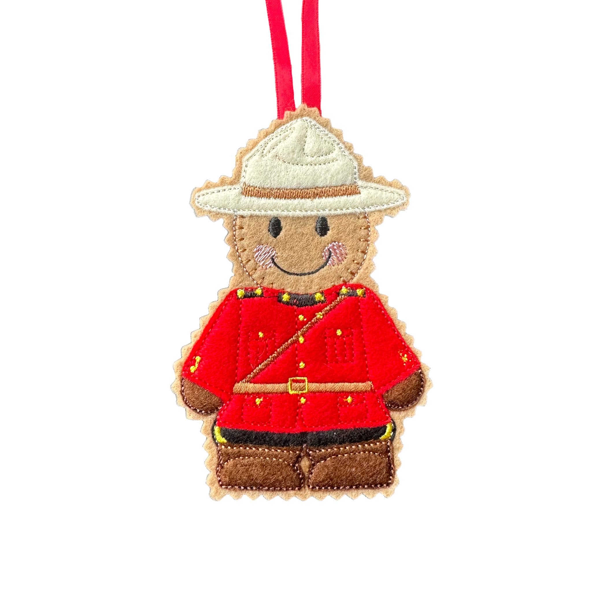 Royal Canadian Mounted Police - Mountie Gingerbread Felt Decoration