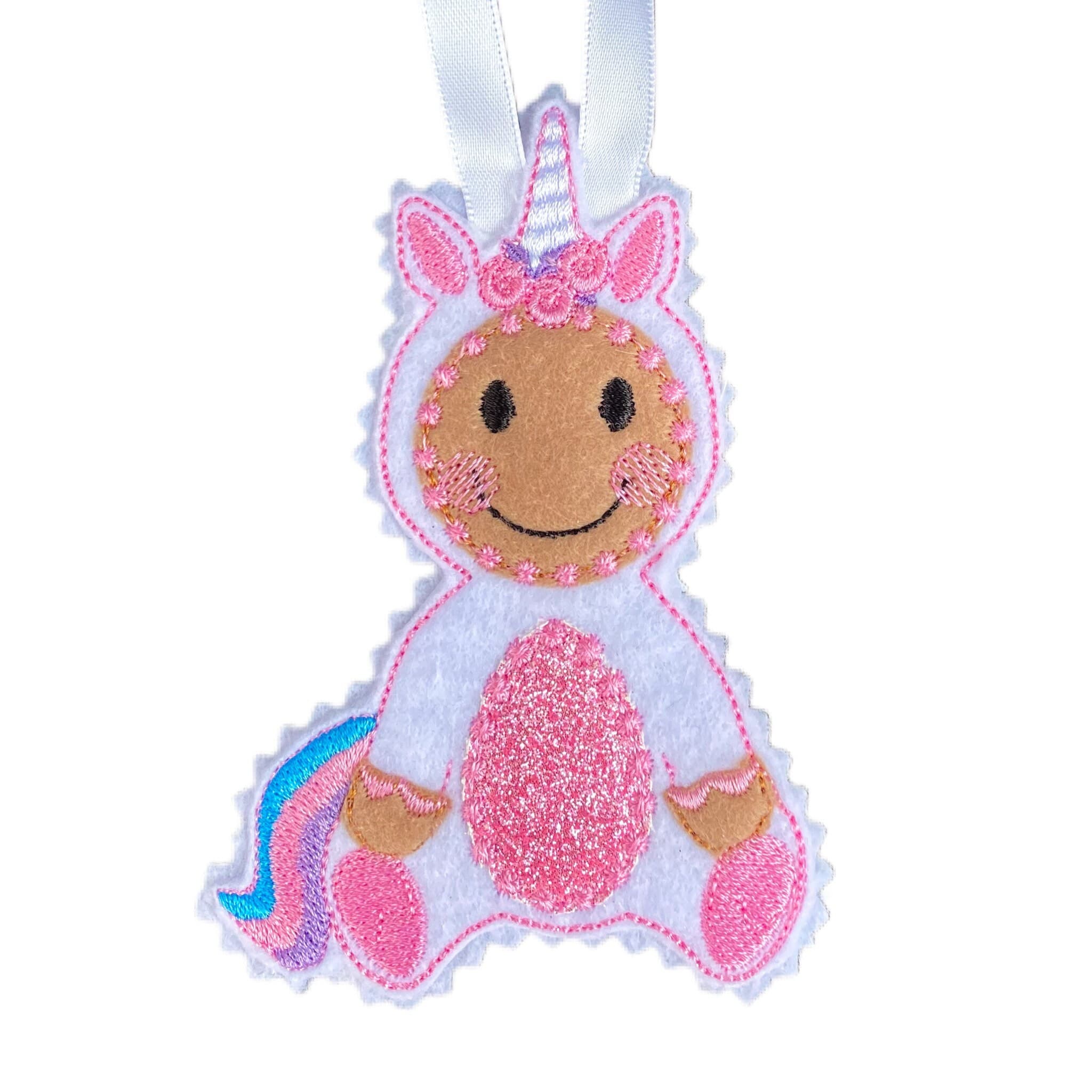 Unicorn Dress Up Gingerbread Man Felt Decoration — image 2