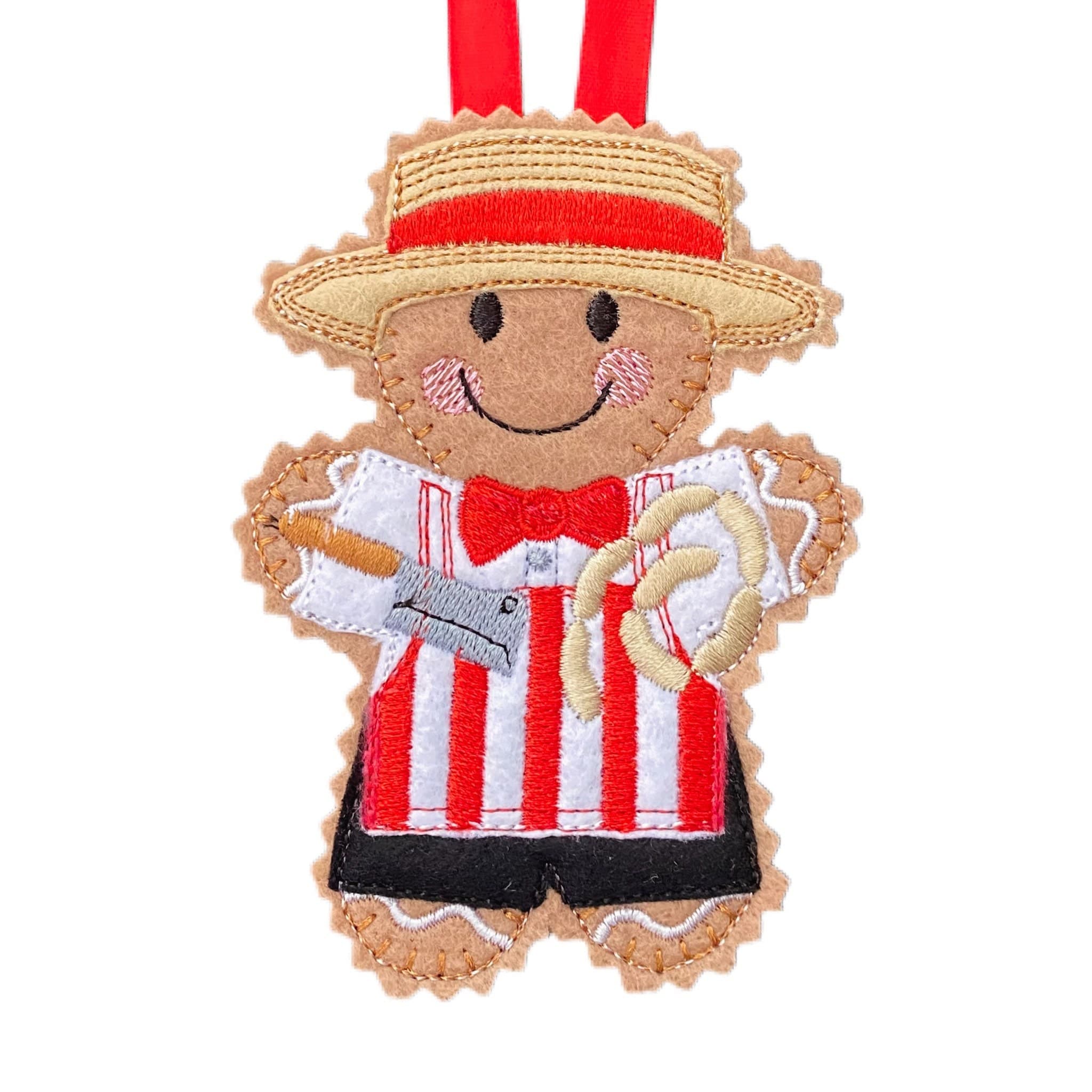 Butcher Gingerbread Man Felt Decoration — image 2