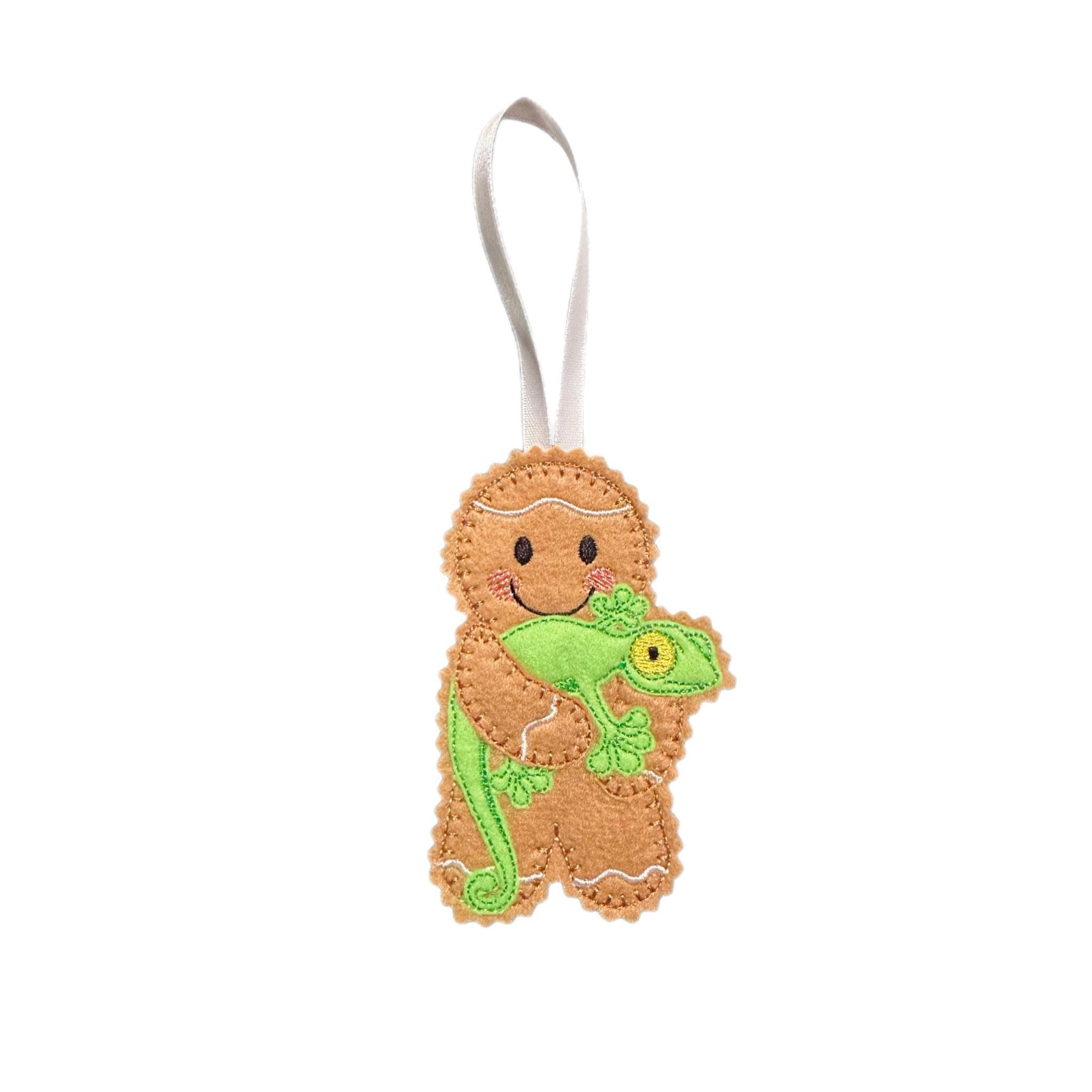 Pet Gecko Gingerbread Felt Decoration — image 3