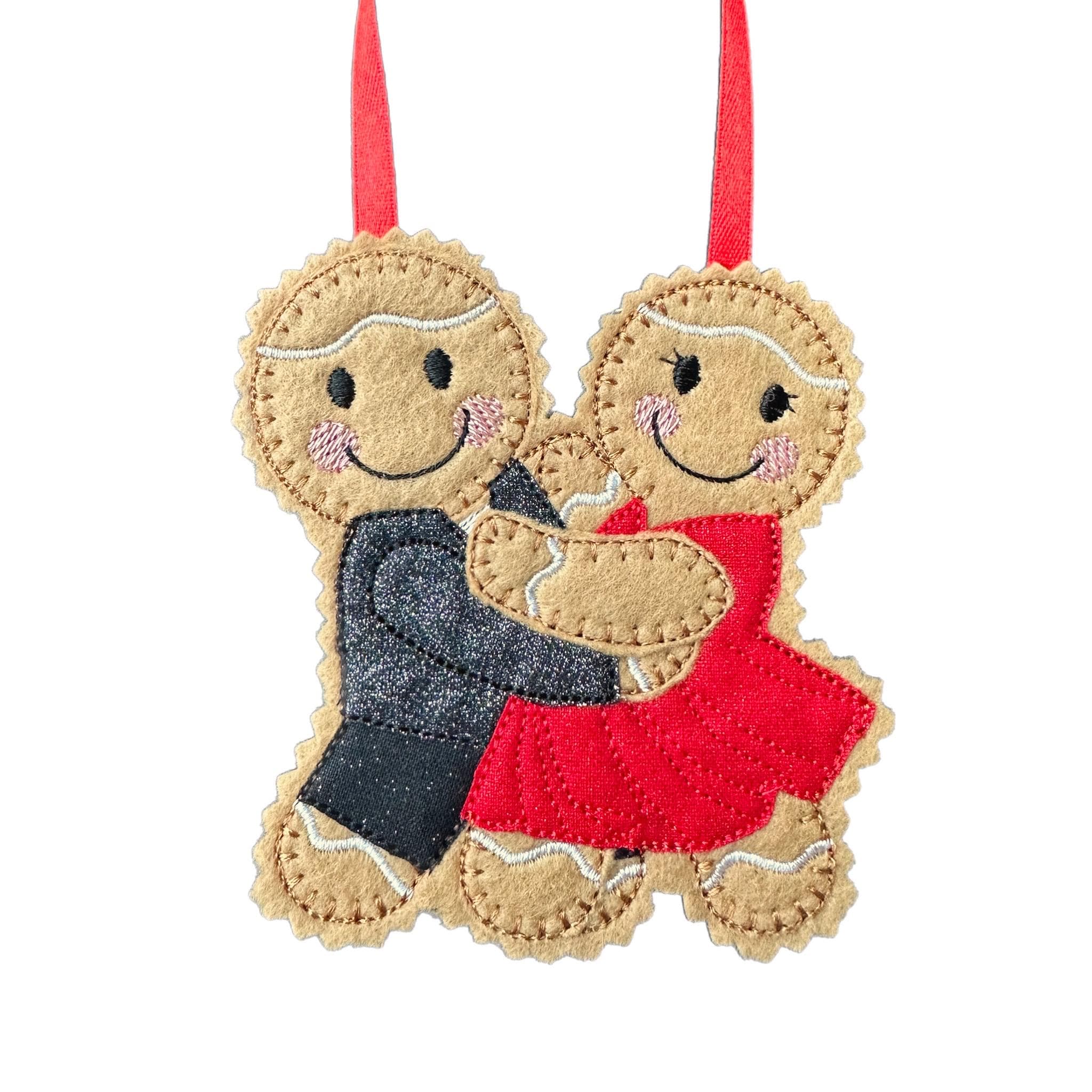 Ballroom Dancing Gingerbread Couple – Felt Christmas Ornament — image 2