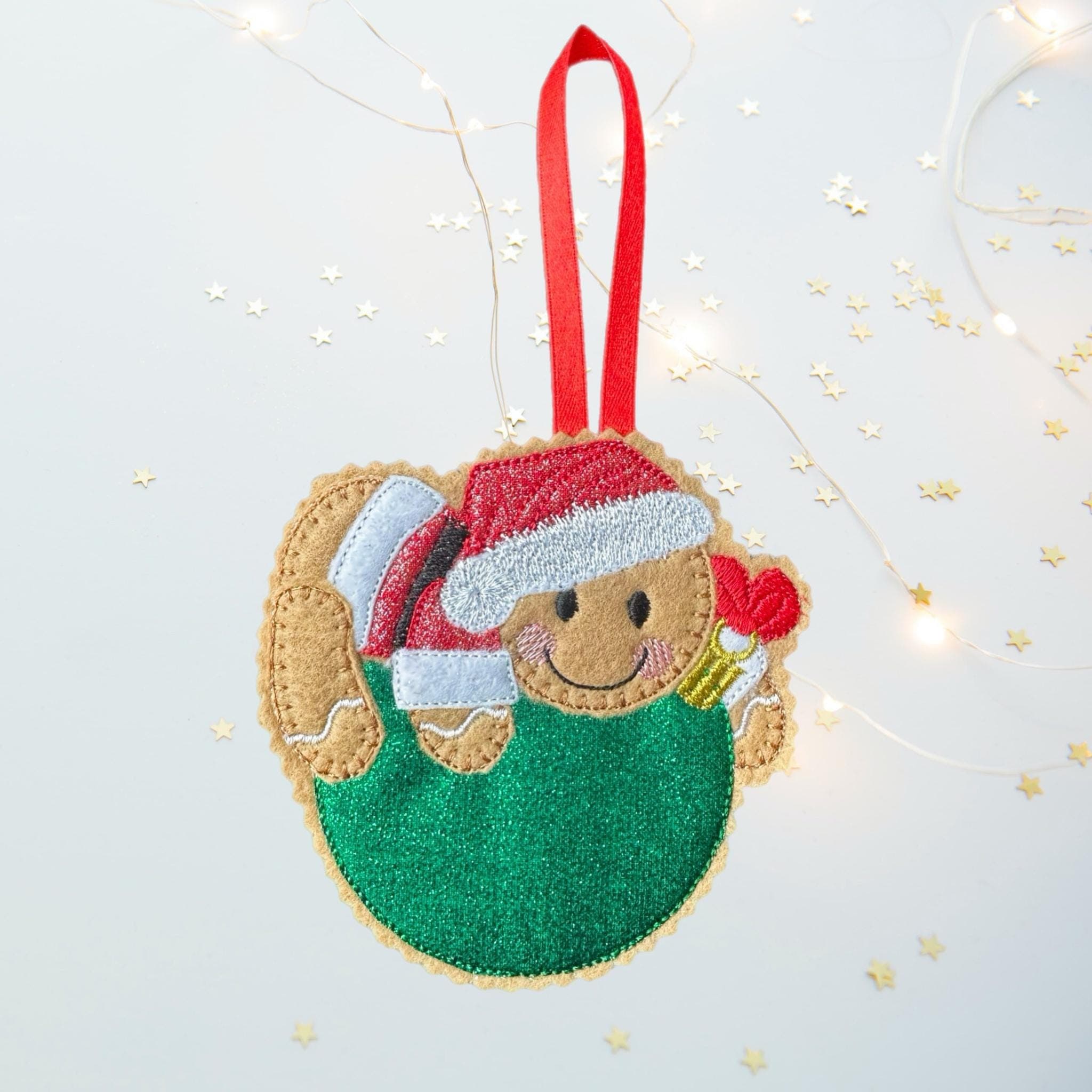 Christmas Bauble Gingerbread Man Felt Decoration