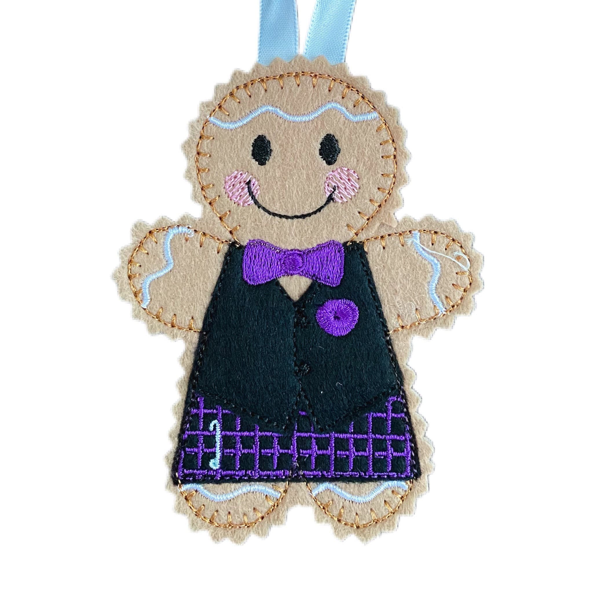 Wedding Scottish Groom Gingerbread Man Felt Decoration — image 2