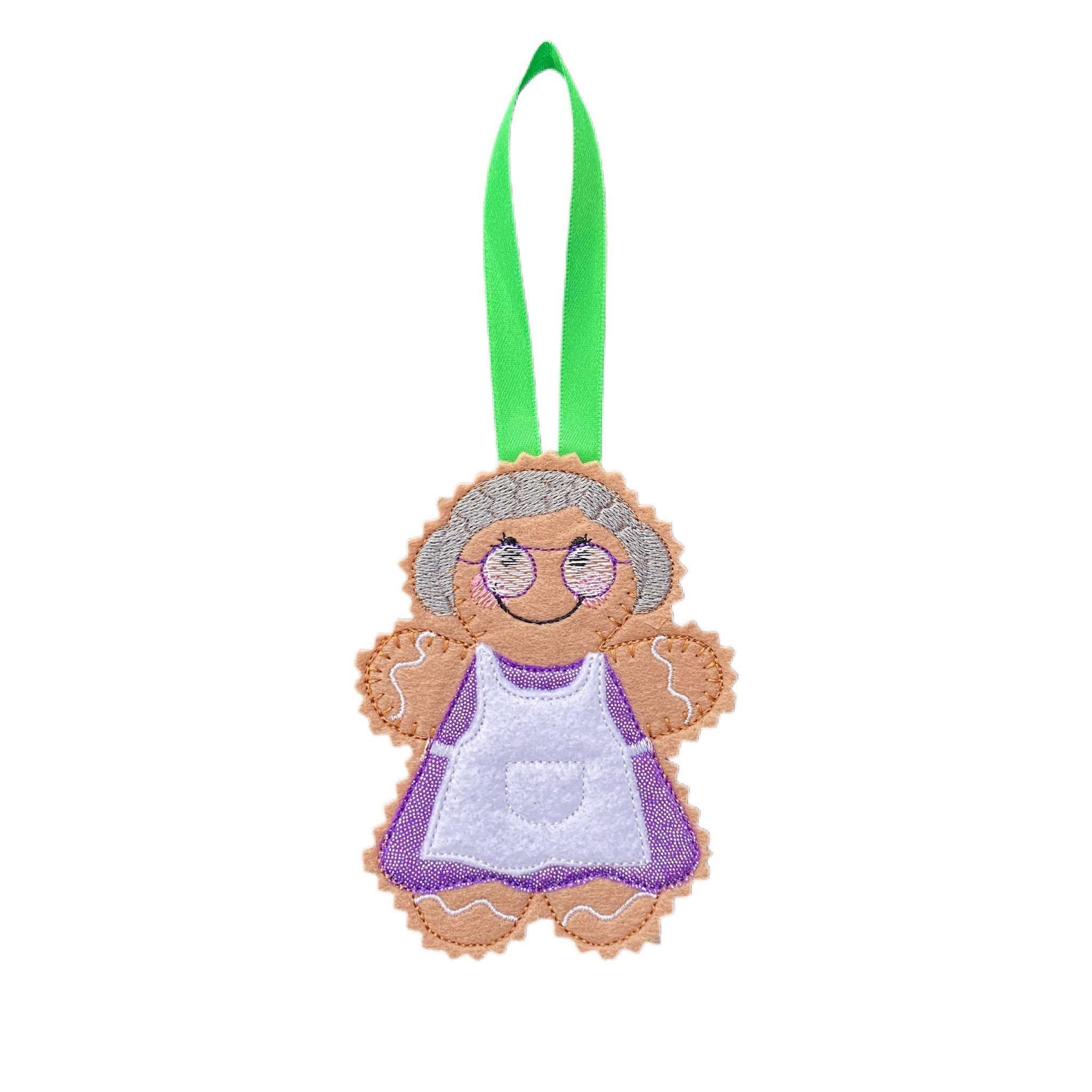 Grandma/Granny/Gran/Nan/Nanny/Nanna/Nannie Gingerbread Man Felt Decoration