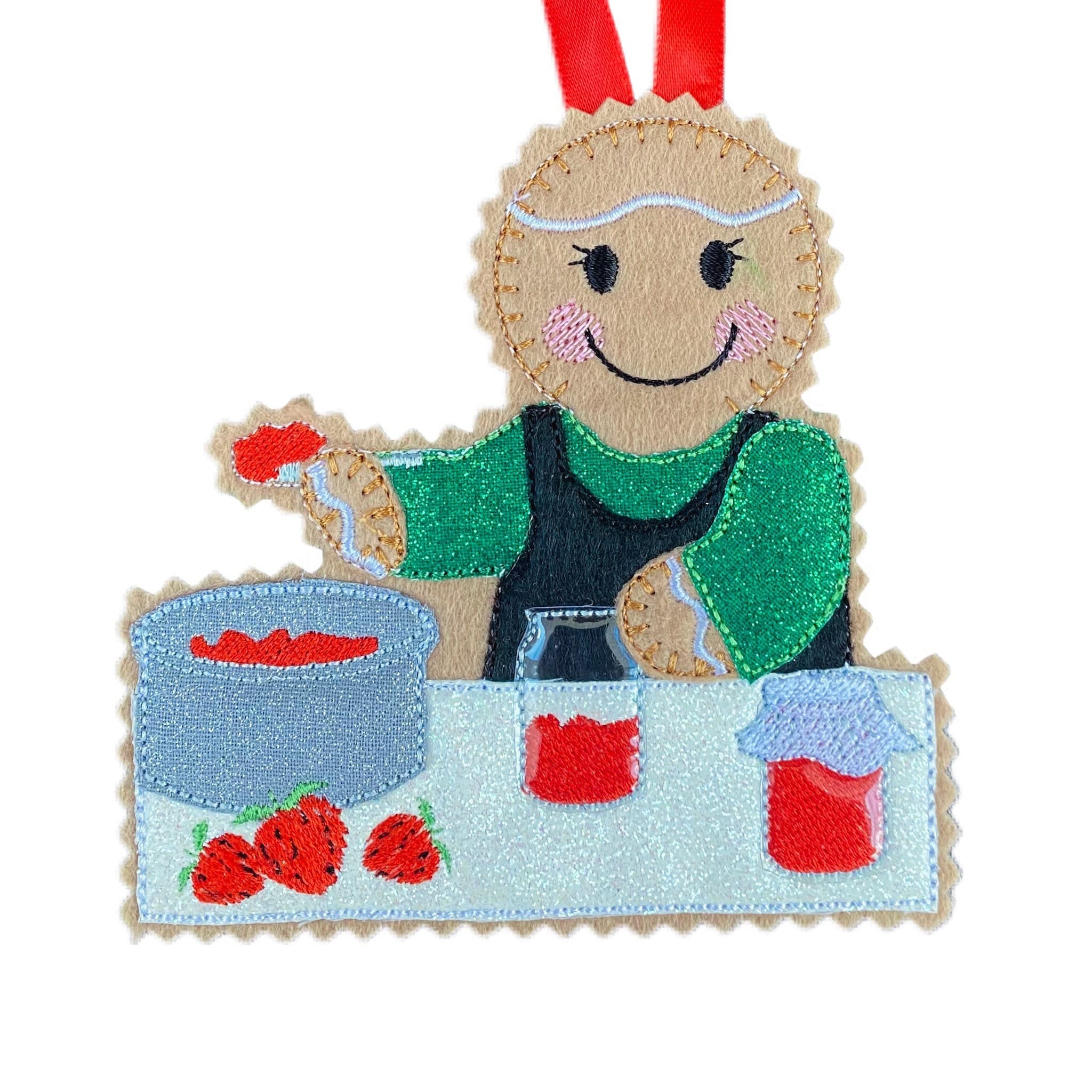 Jam Maker Gingerbread Man Felt Decoration — image 2