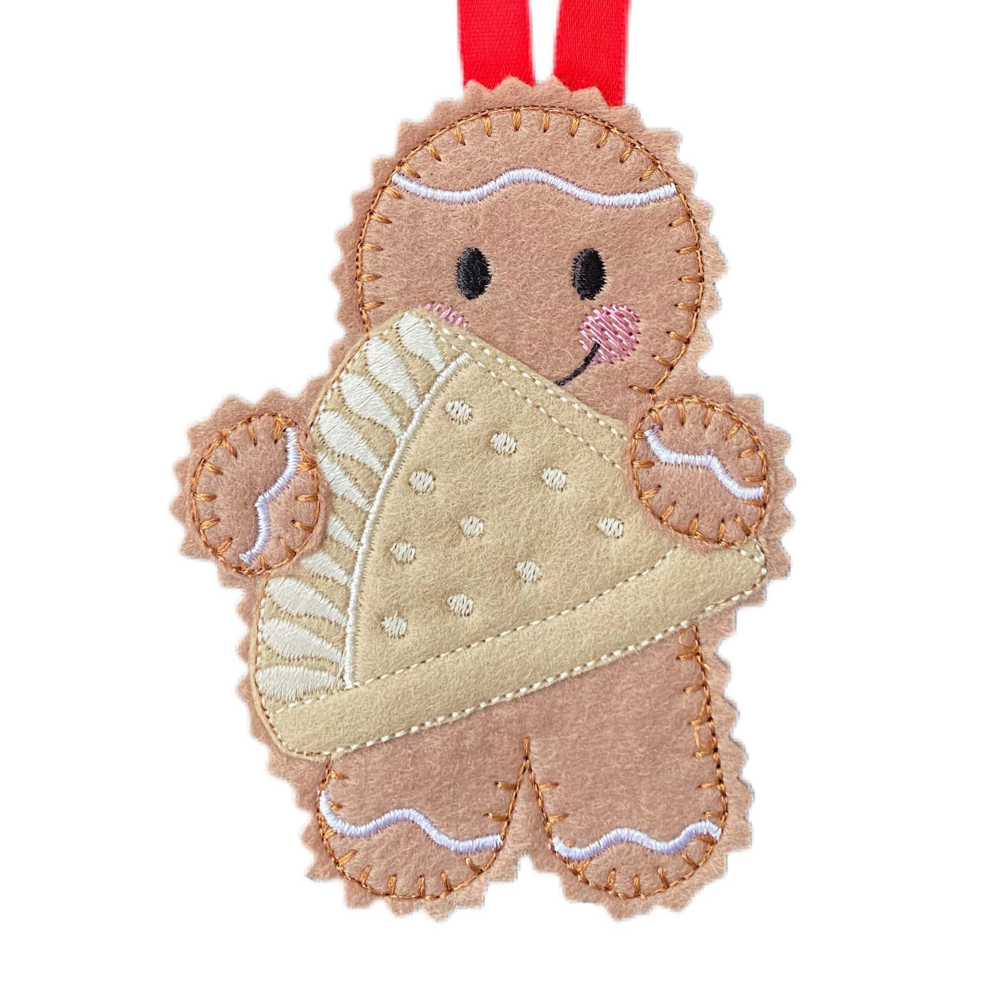 Shortbread Biscuit Gingerbread Man Felt Decoration — image 2