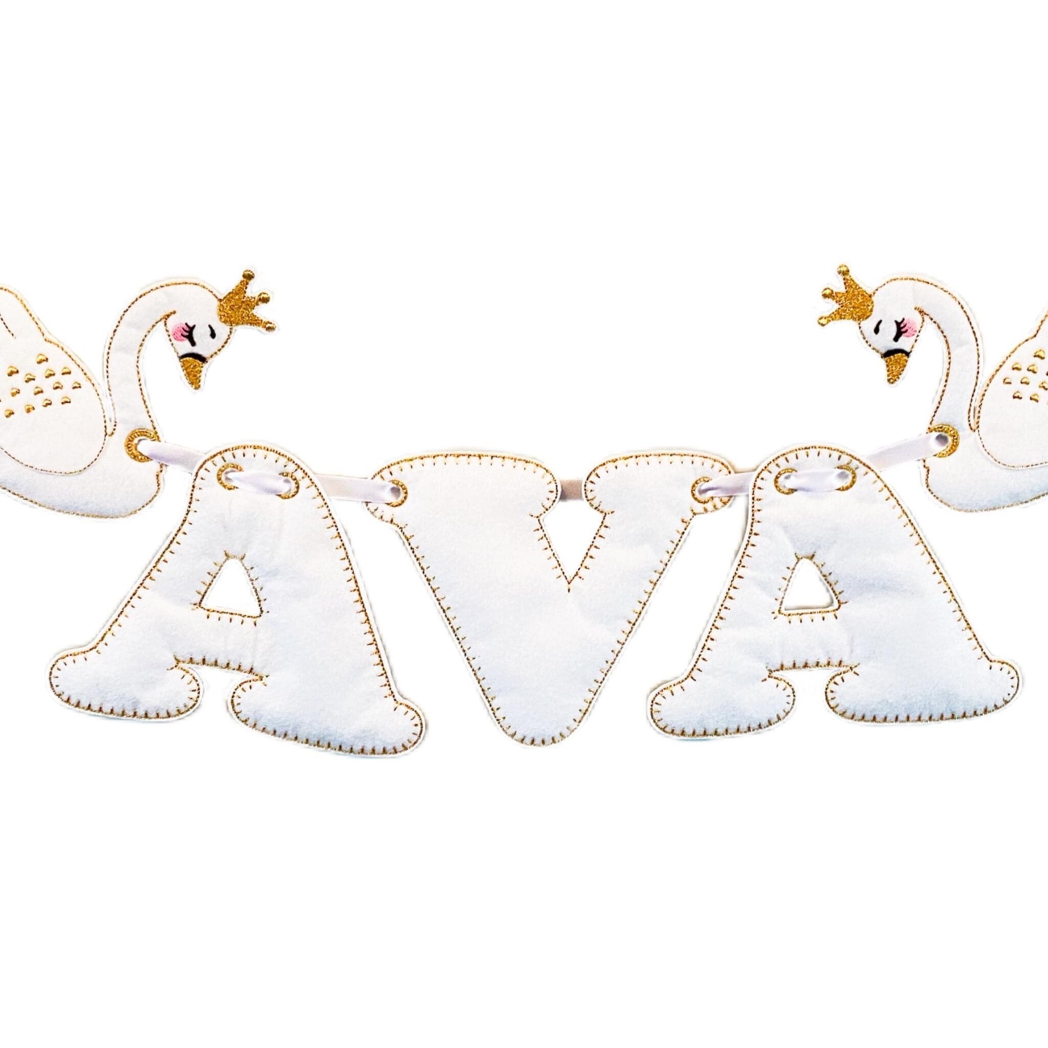 Swan Princess Personalised Felt Banner / Bunting — image 2