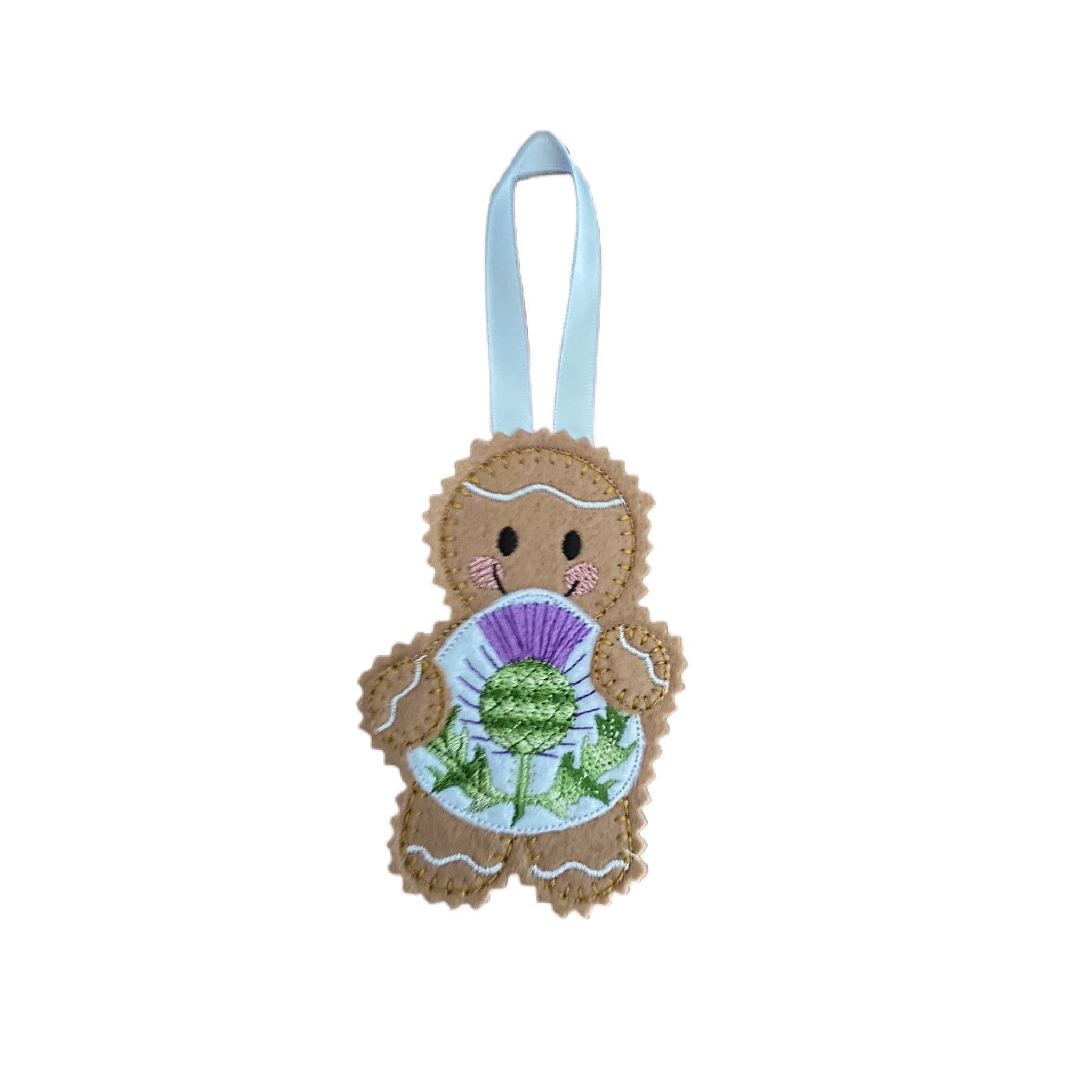 Scottish Thistle Gingerbread Man Felt Decoration