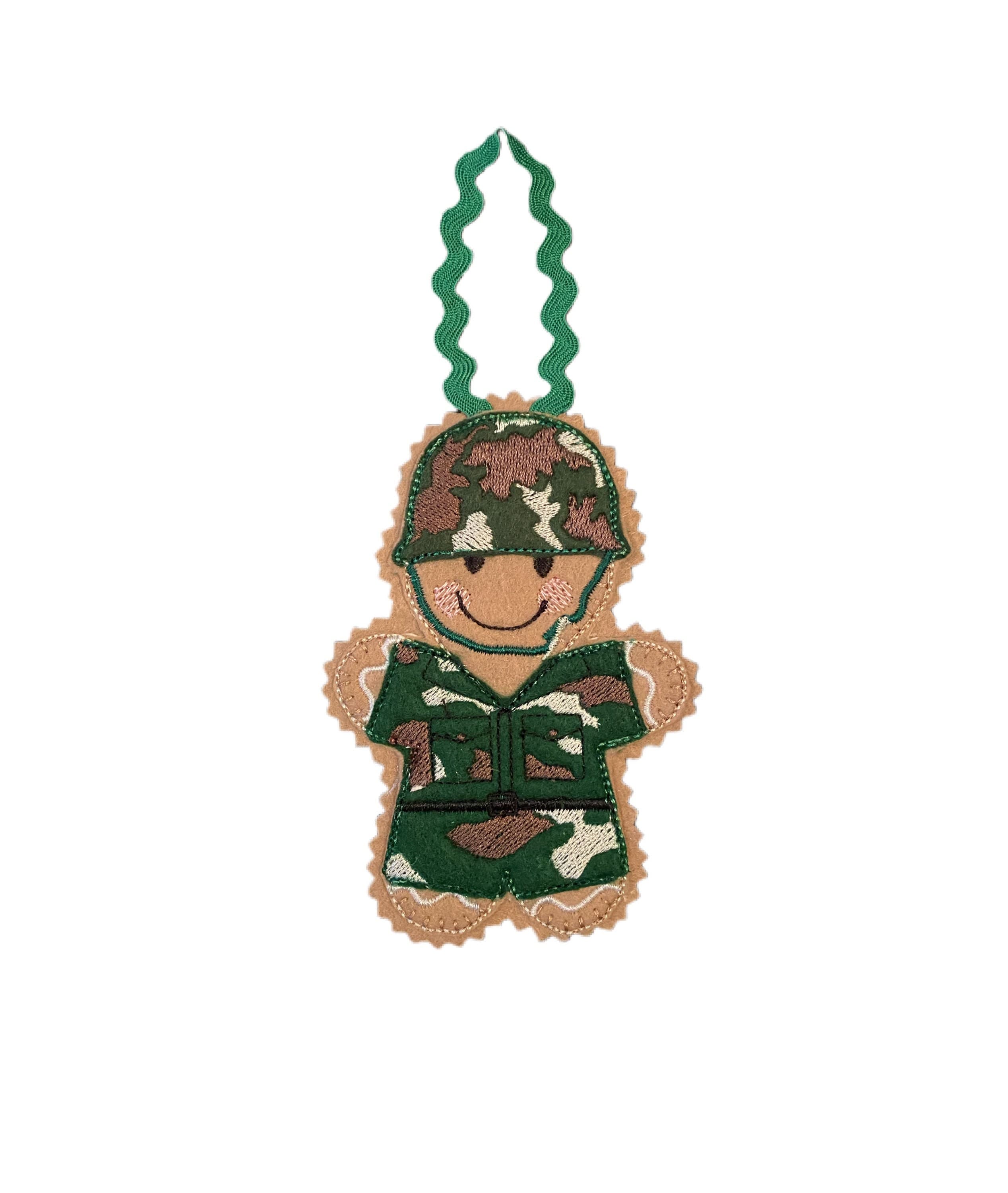 Army Camouflage Soldier Gingerbread Man Felt Decoration