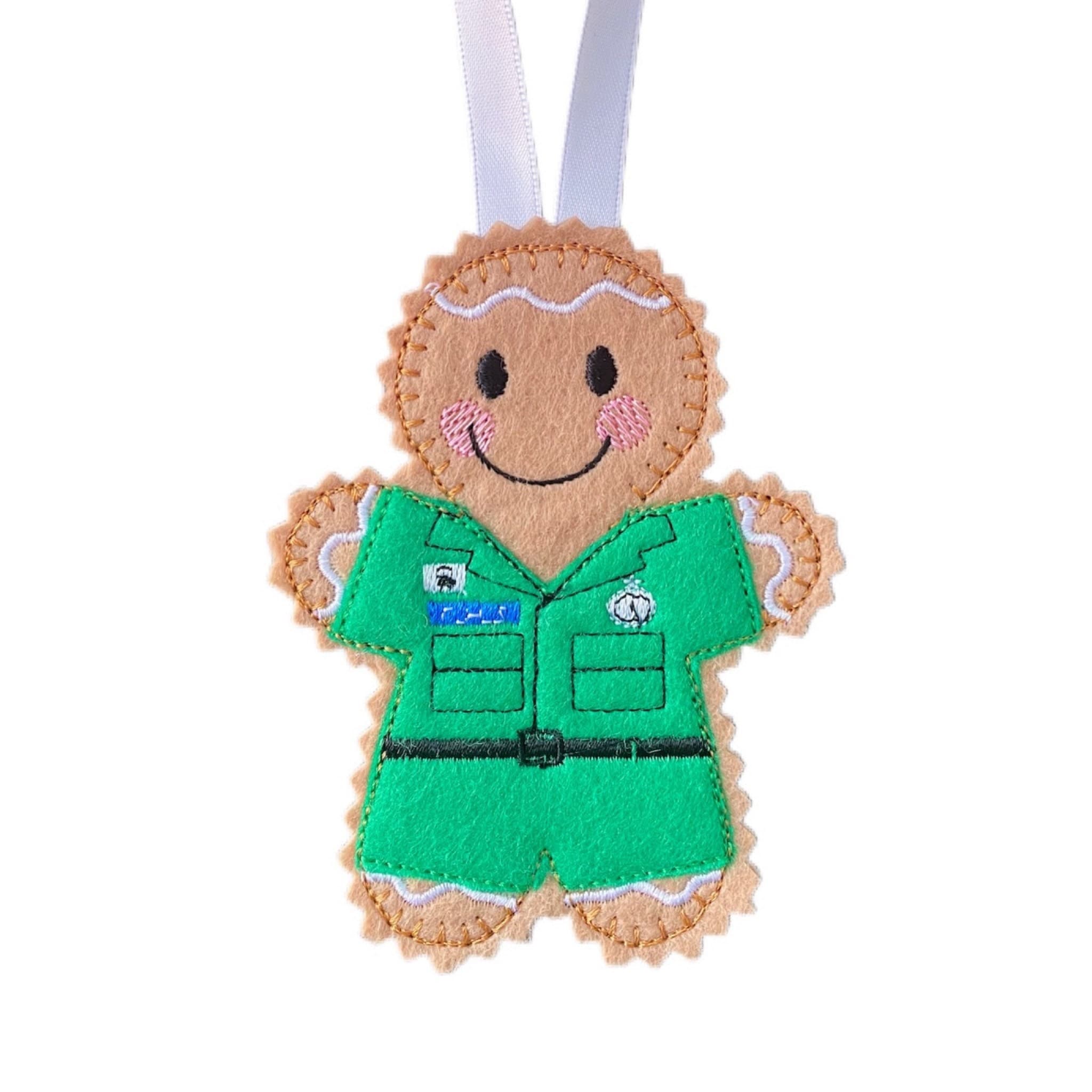 Paramedic / 1st responder Gingerbread Man Felt Decoration — image 2