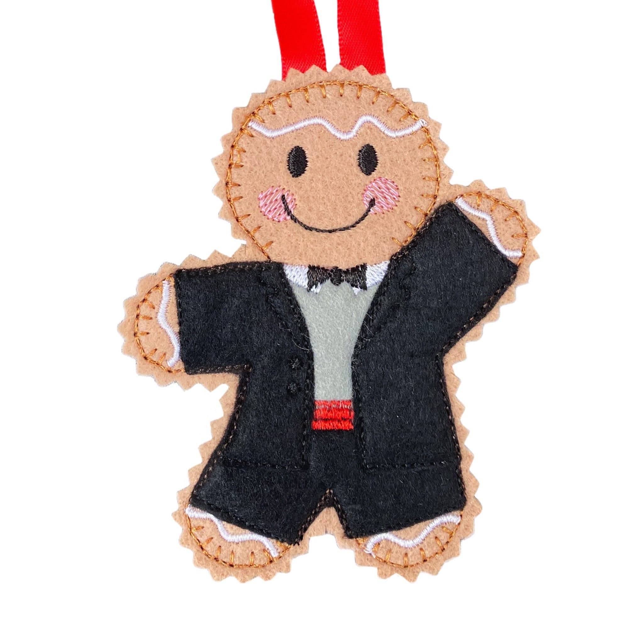Ballroom Dancer Gingerbread Man Felt Decoration — image 2