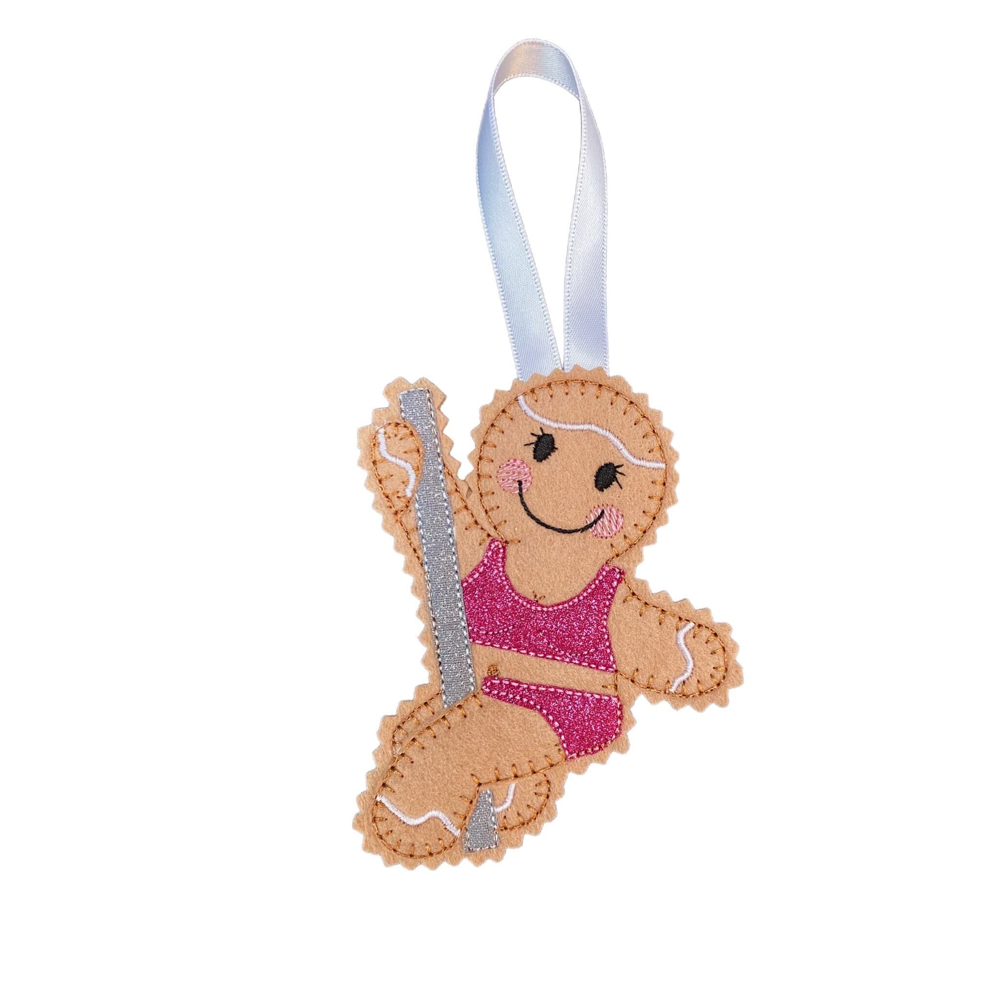 Pole Dancer Gingerbread Man Felt Decoration — image 2