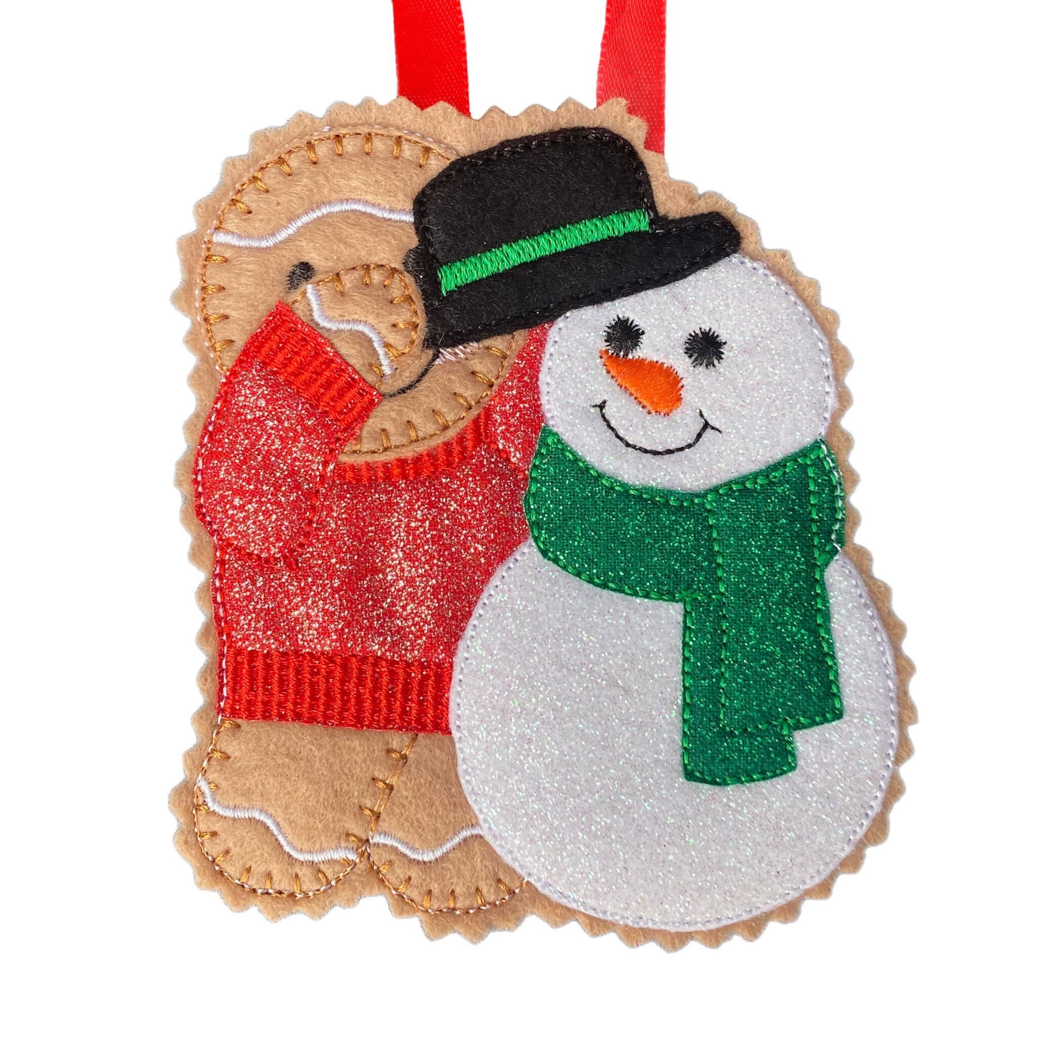 Build A Snowman Gingerbread Man Felt Decoration — image 2