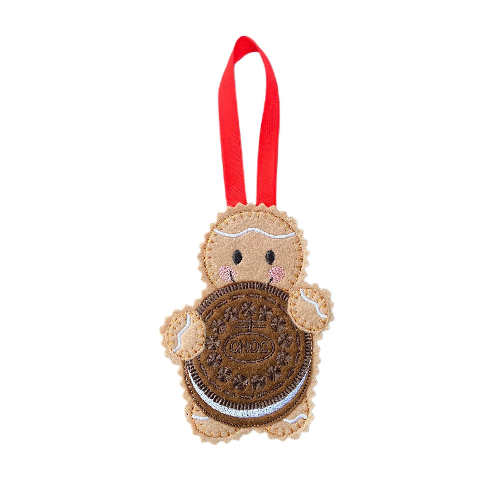 Chocolate Cream Biscuit Gingerbread Man Felt Decoration