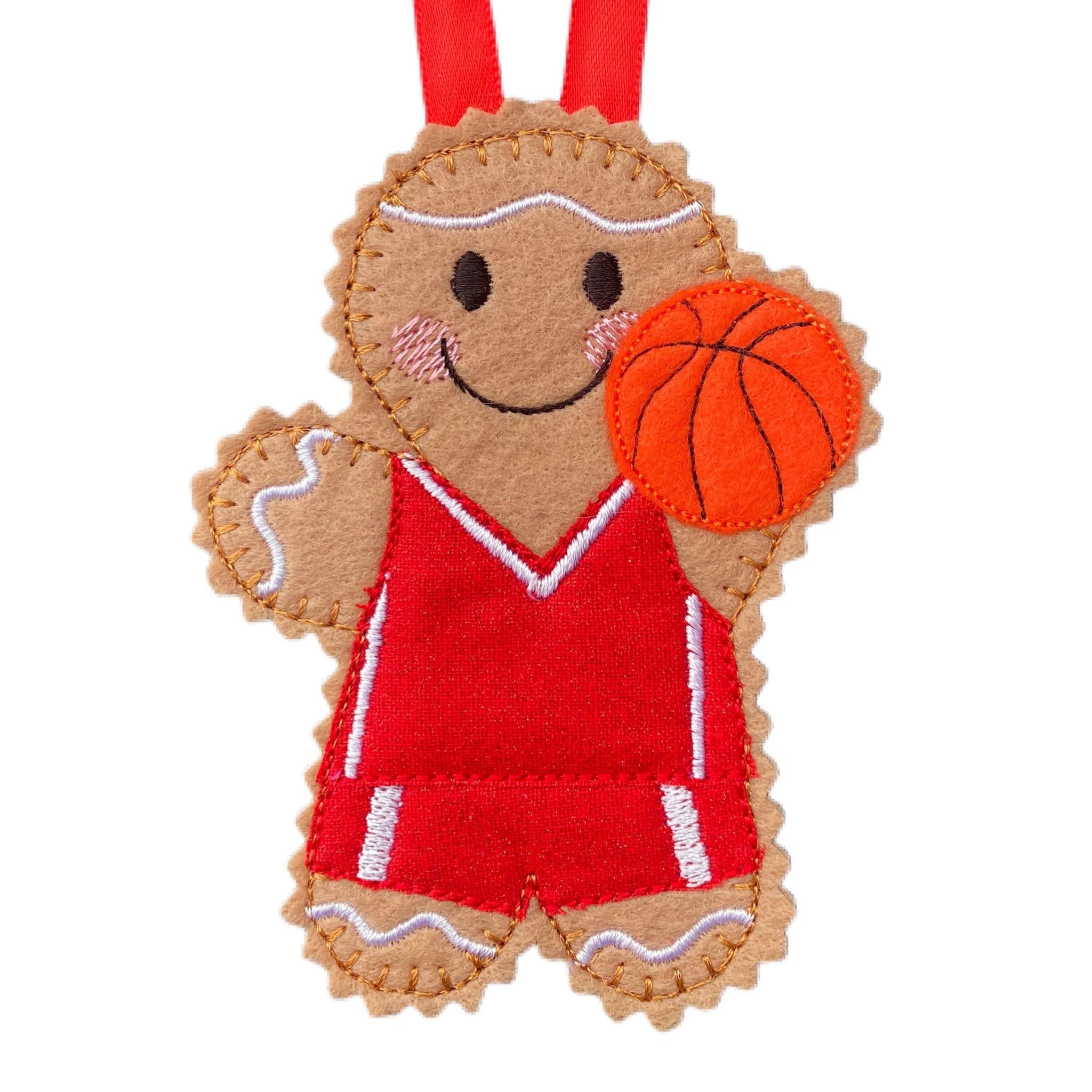 Basketball Gingerbread Man Felt Decoration — image 2