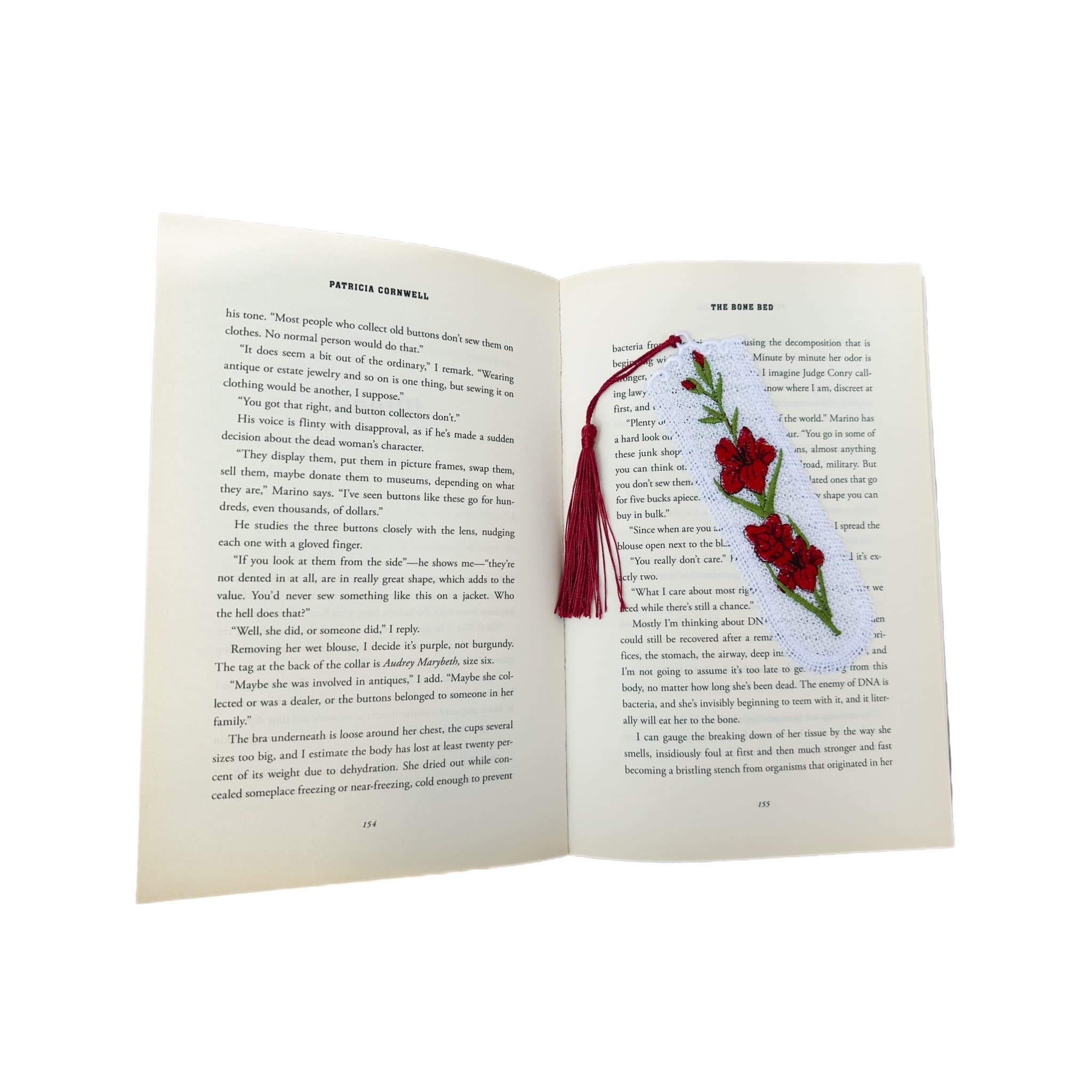 Gladioli  Flower Lace Embroidered Bookmark