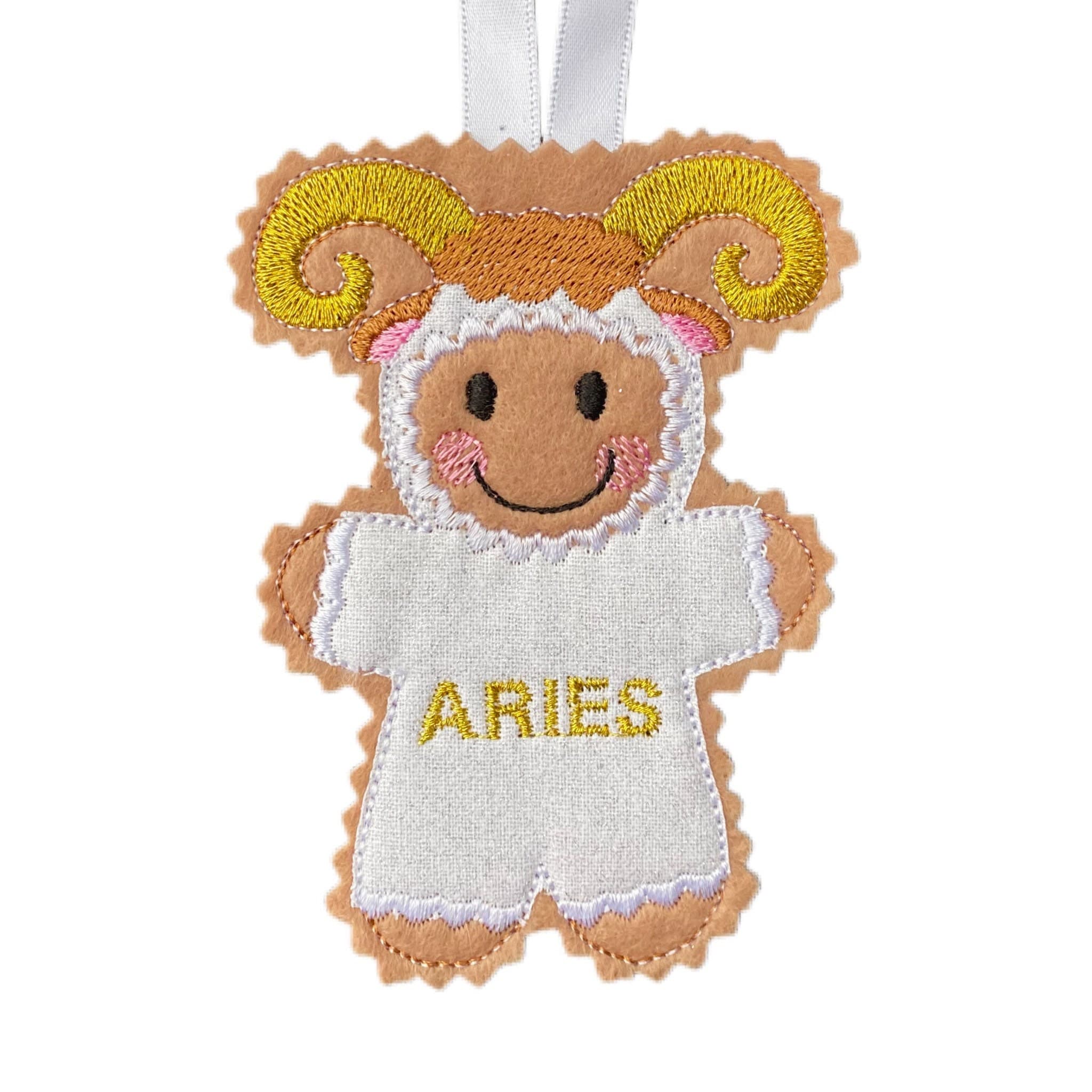 Horoscope Aries Starsign Gingerbread Man Felt Decoration — image 2