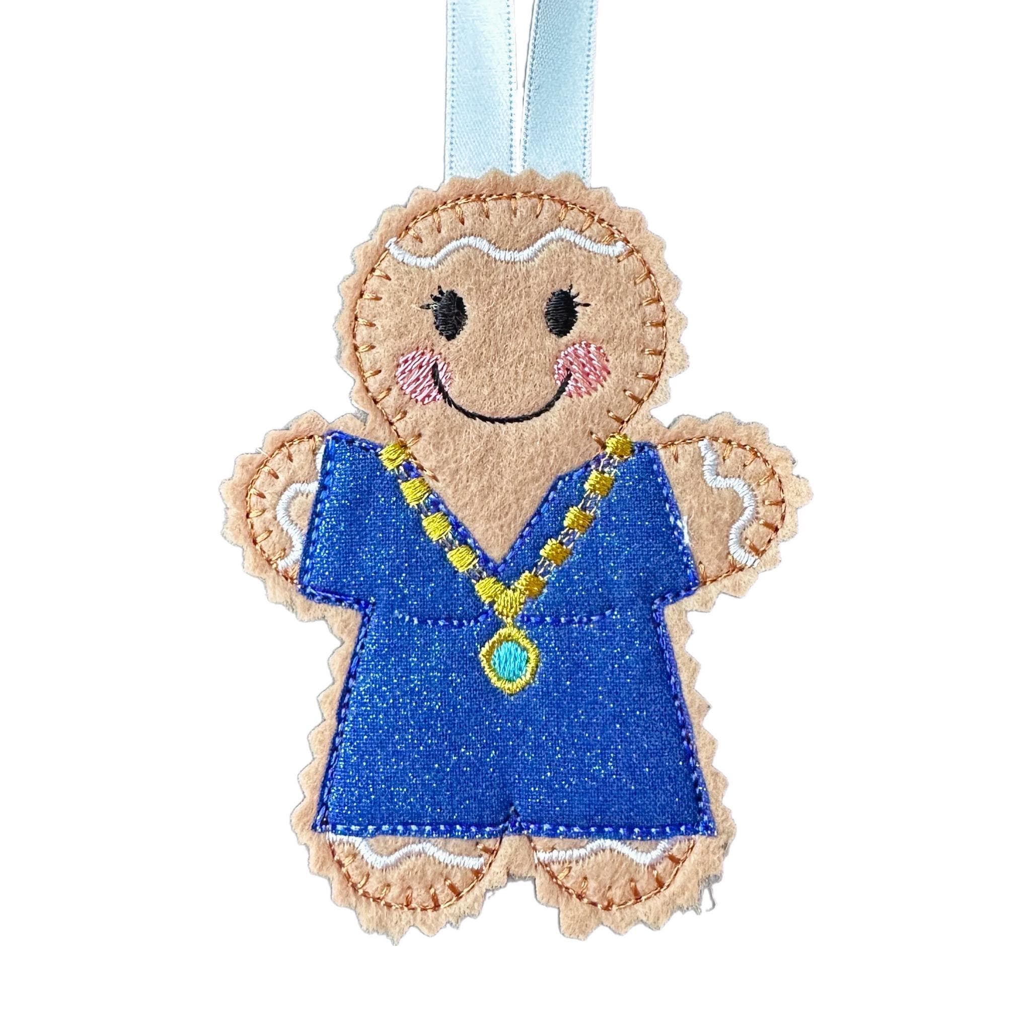 Mayor Gingerbread Man Felt Decoration — image 3