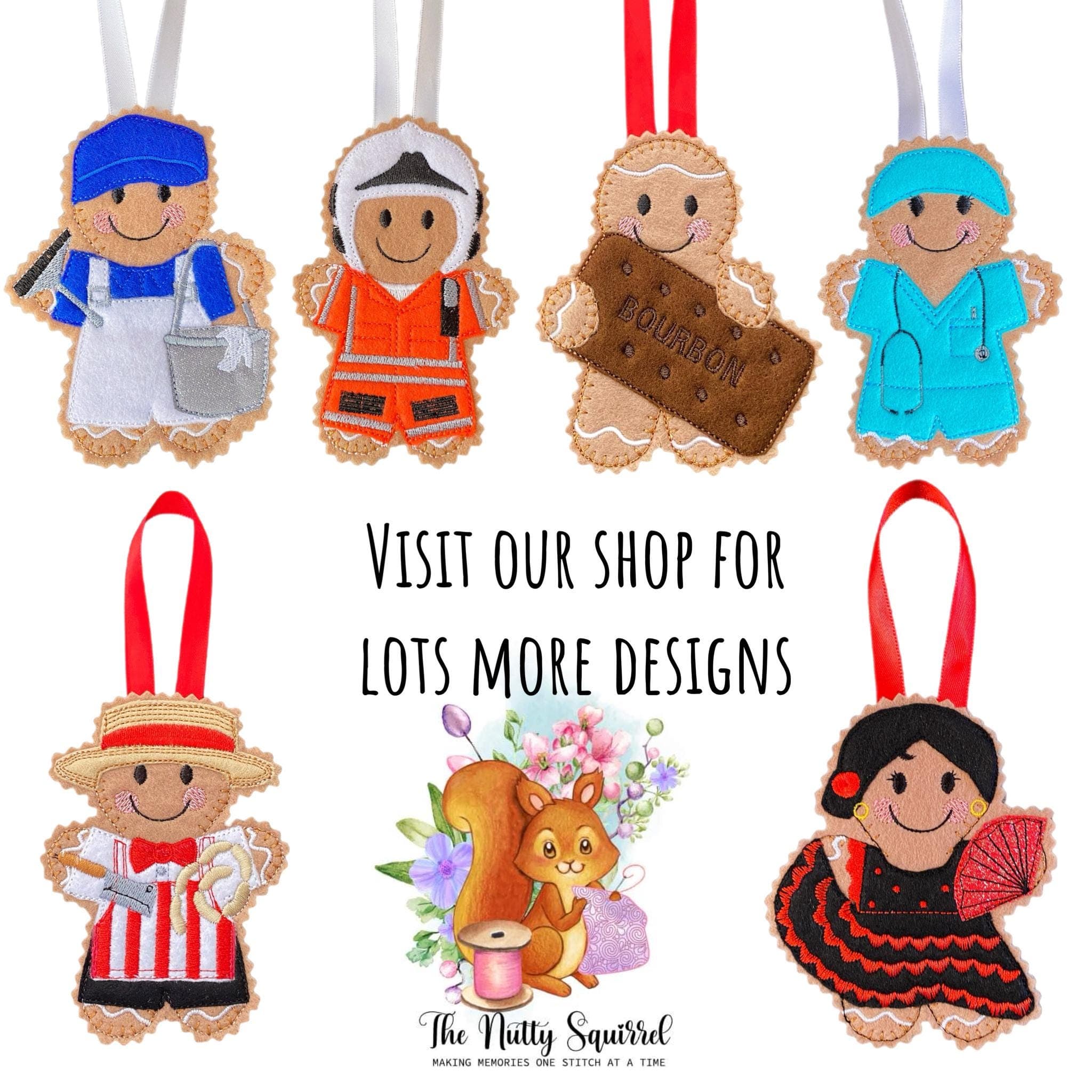 Aerial Hoop / Circus  Performer Gingerbread Man Felt Decoration — image 6