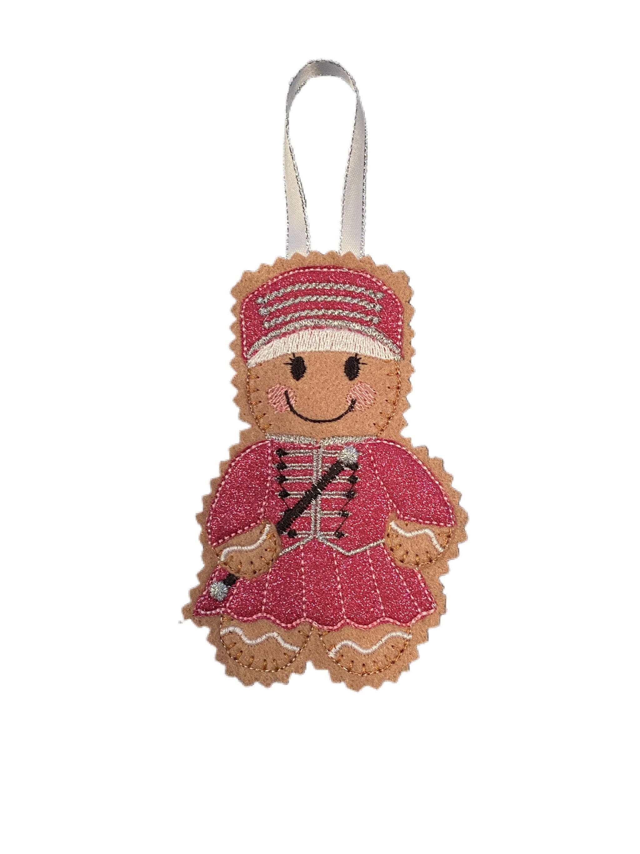 Majorette Gingerbread Man Felt Decoration