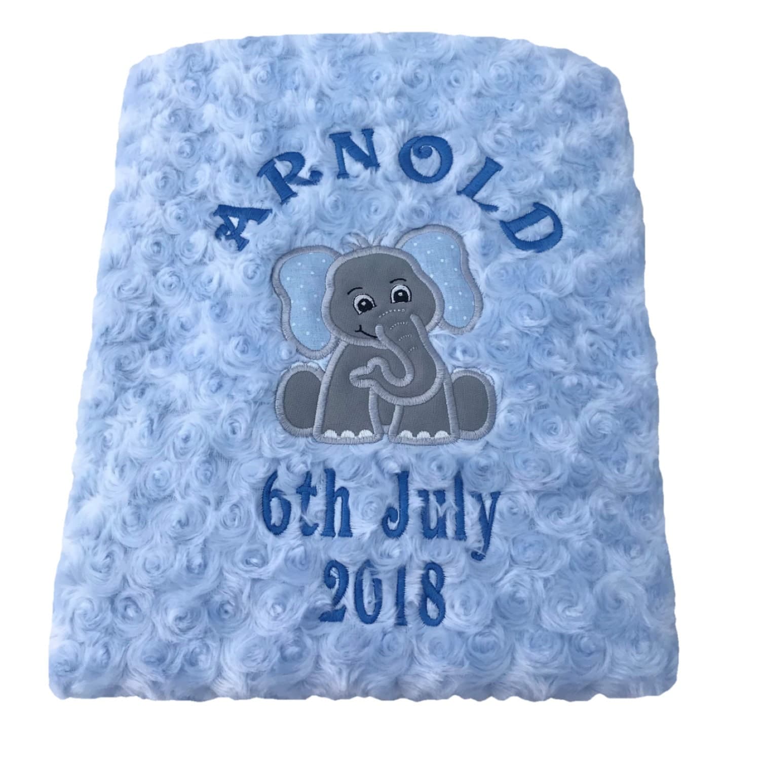 Personalized Baby Blanket: Embroidered Elephant Fleece Keepsake