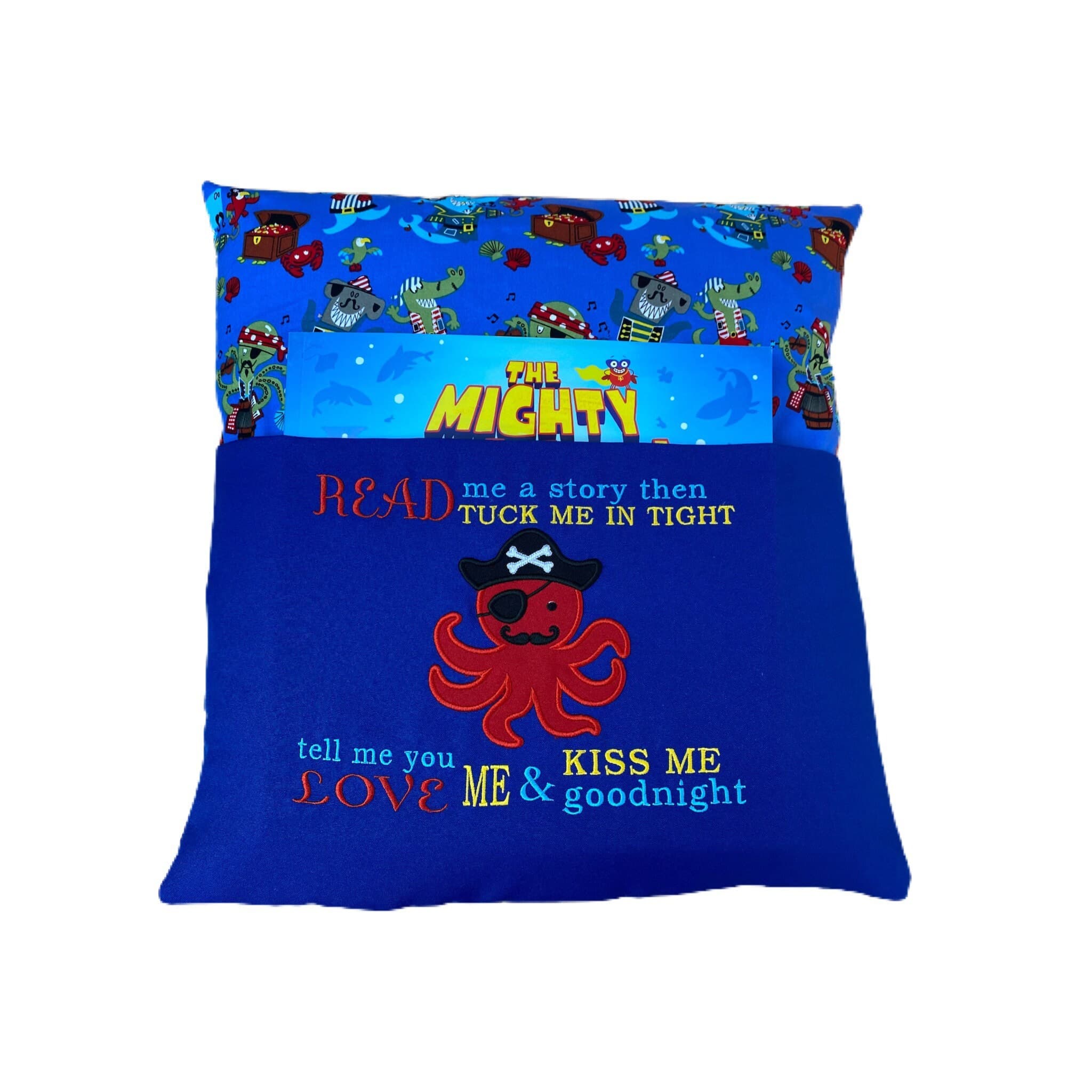 Pirate Octopus Reading Pillow: Nautical Children's Book Cushion — image 4