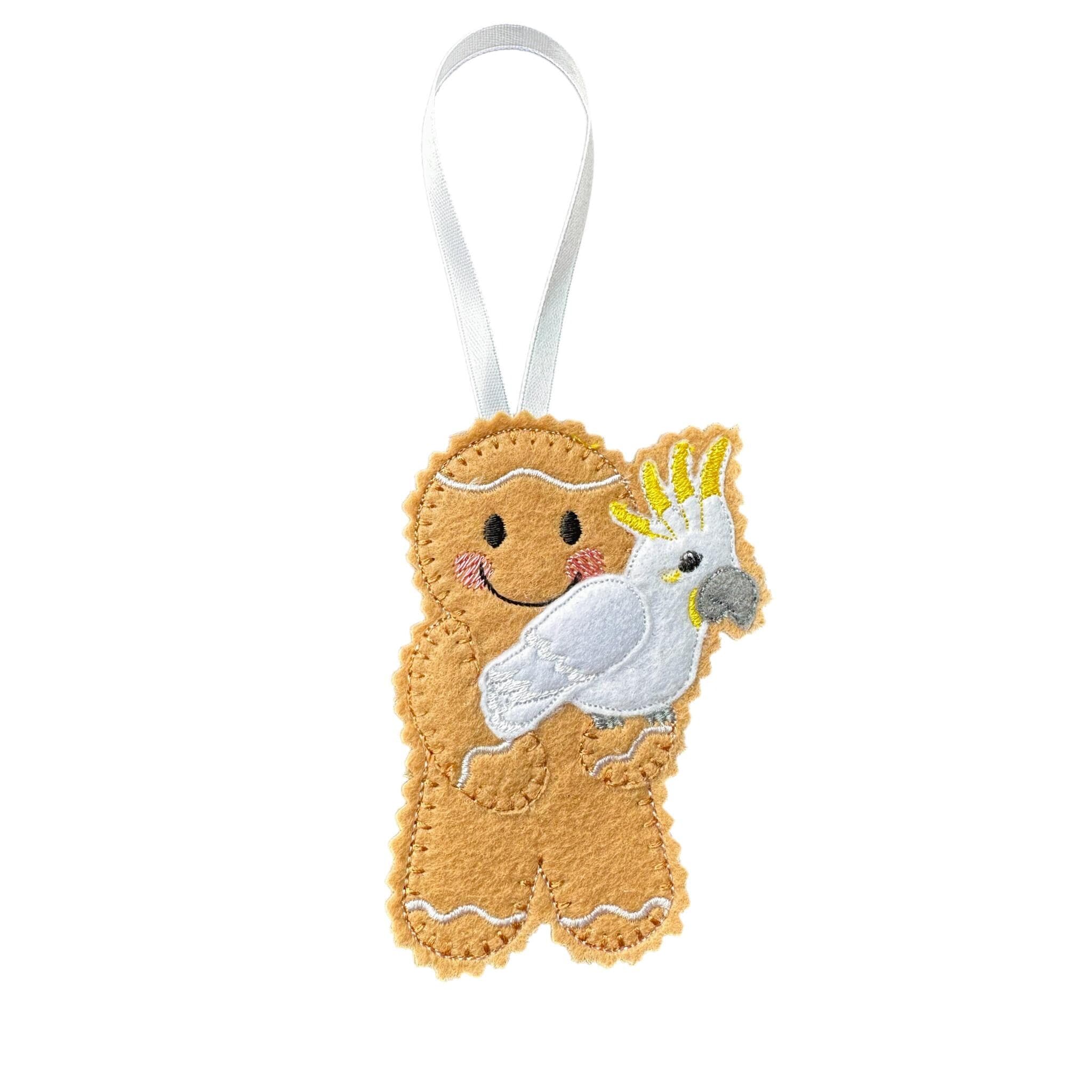 Cockatoo Gingerbread Felt Decoration – Bird Lover Gift — image 3