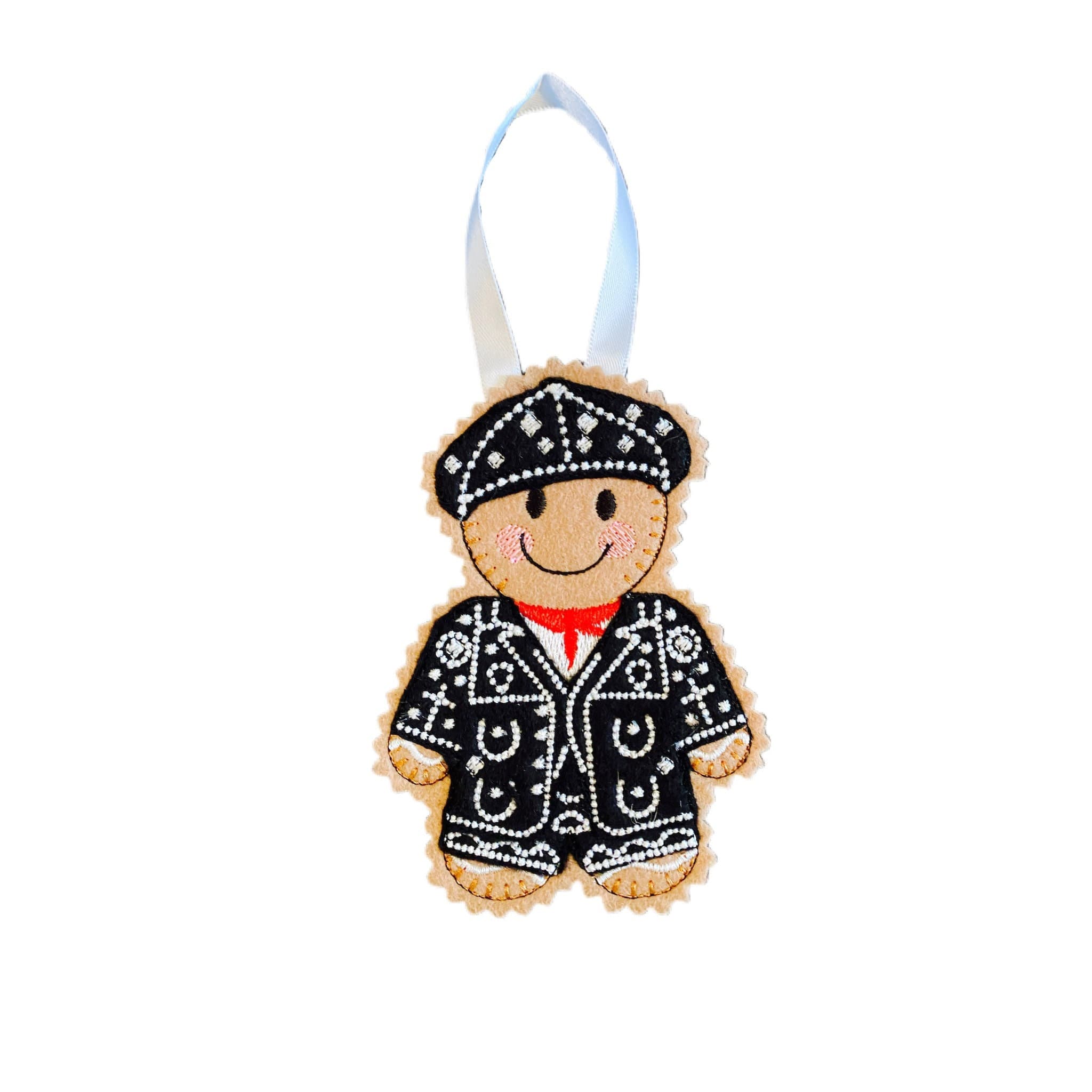 Pearly King Gingerbread Man Felt Decoration